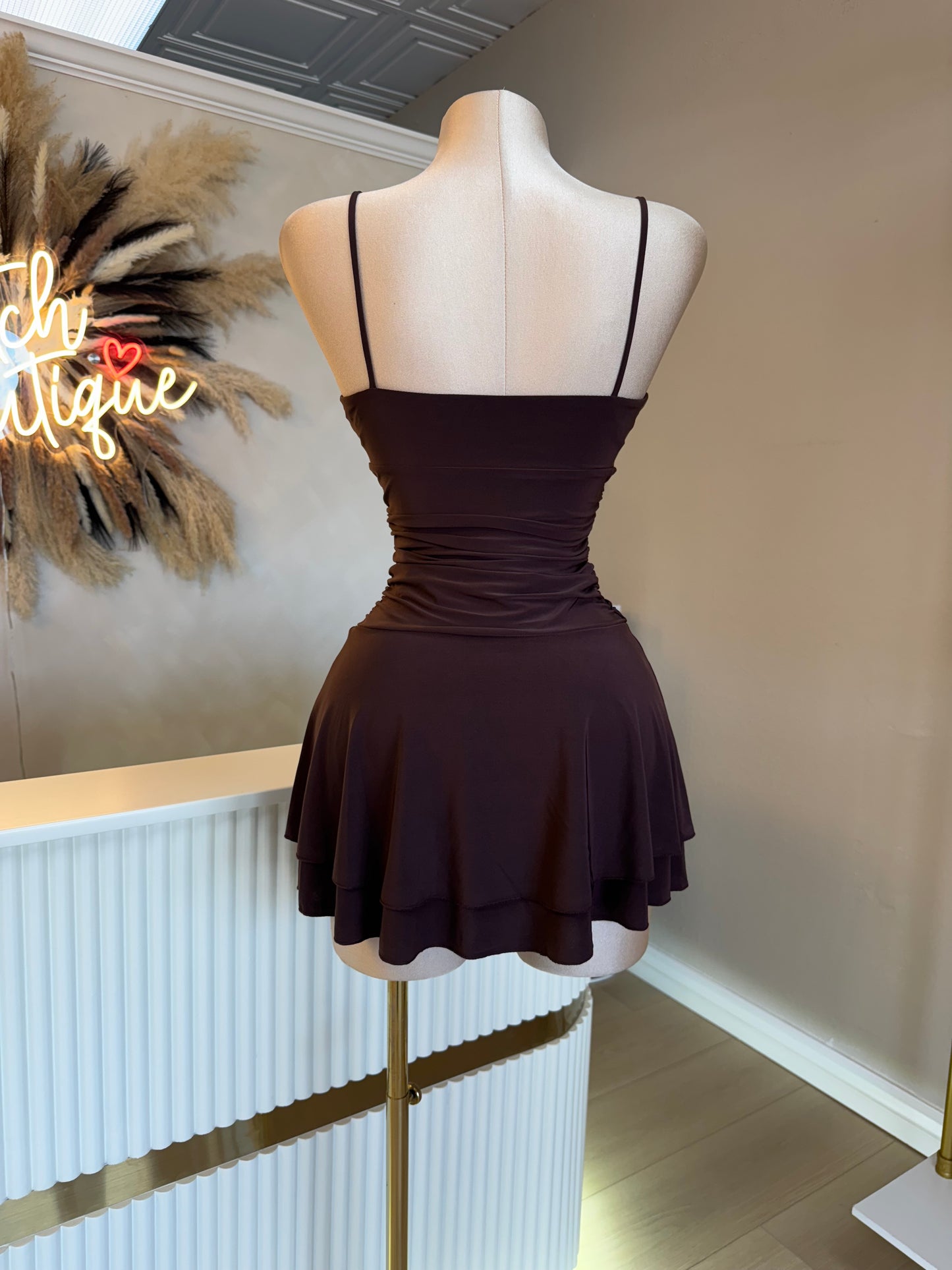 Coffee Flowy dress