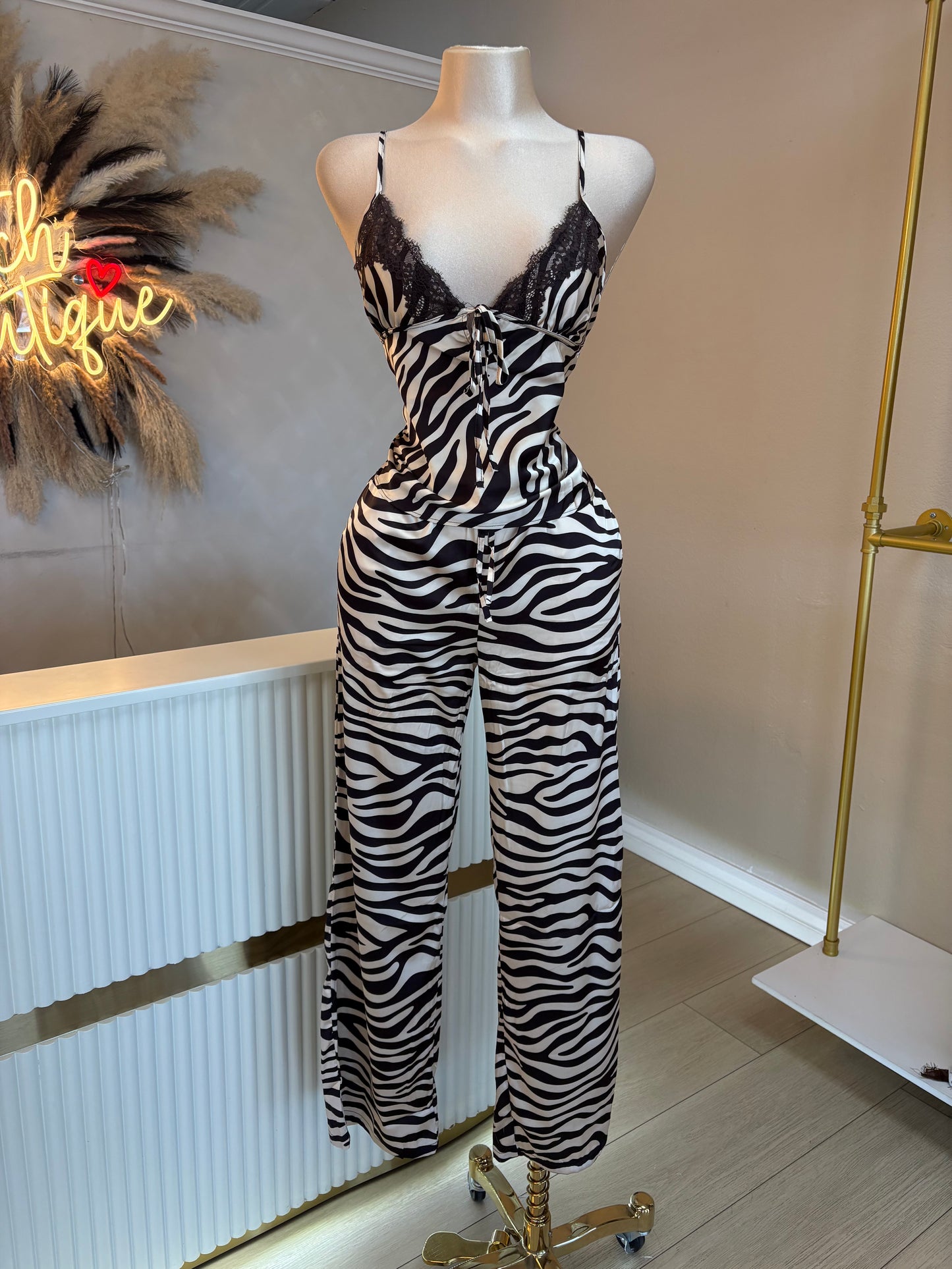 Satin zebra lace set (2 colors)