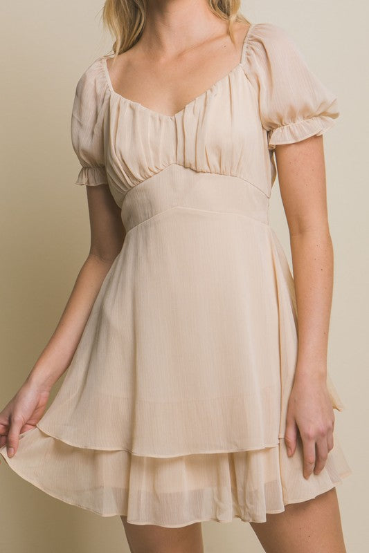 Beige flowy dress