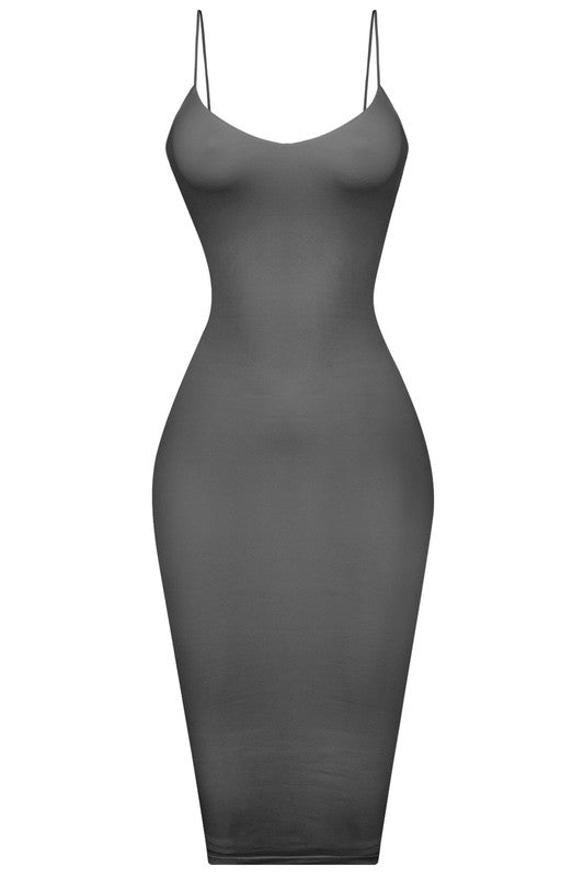 Double layered black midi dress