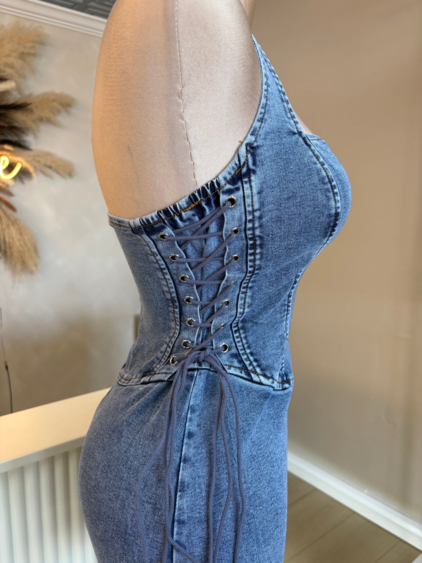 Corset denim dress