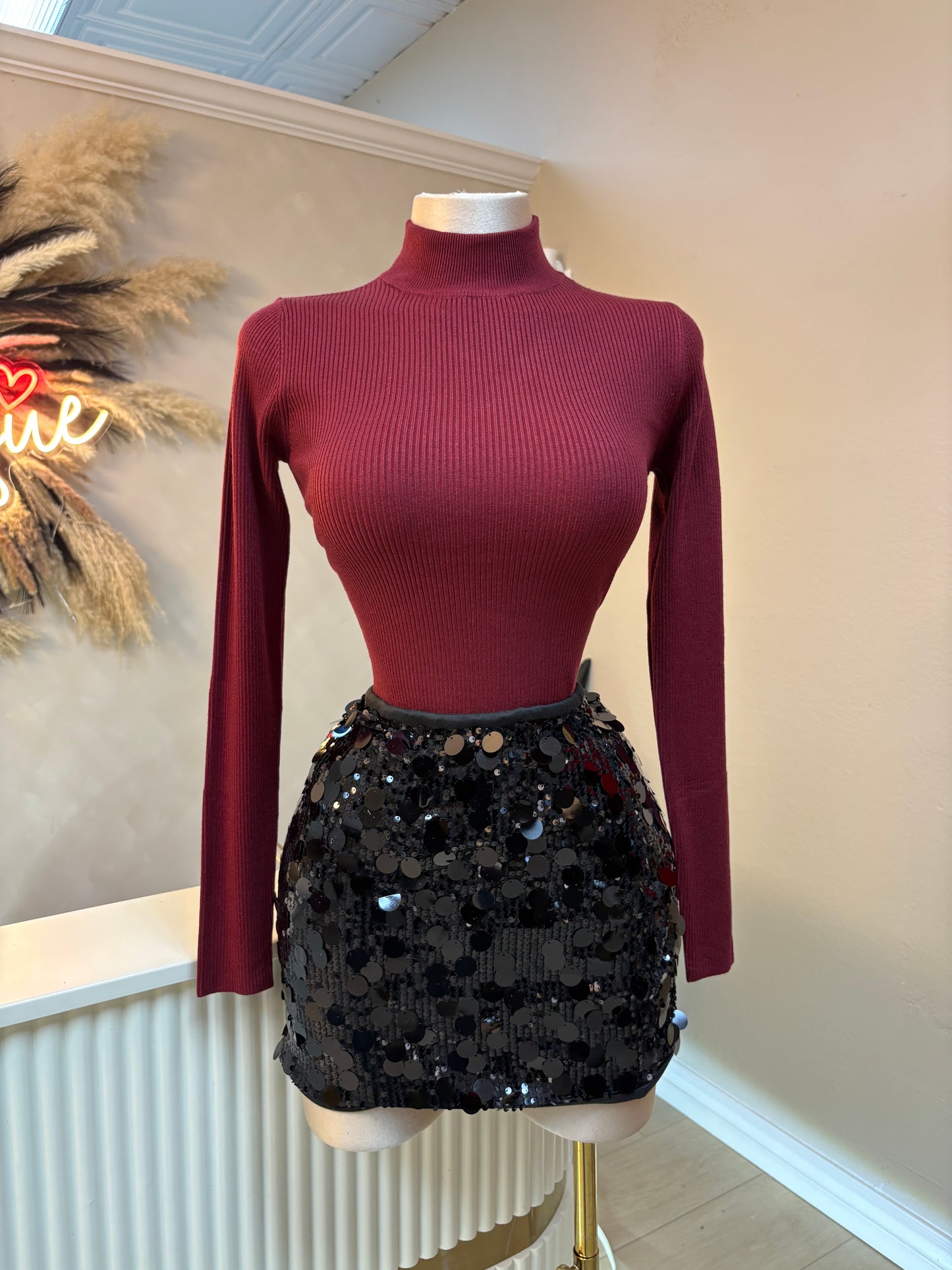 Sequin skirt (black)