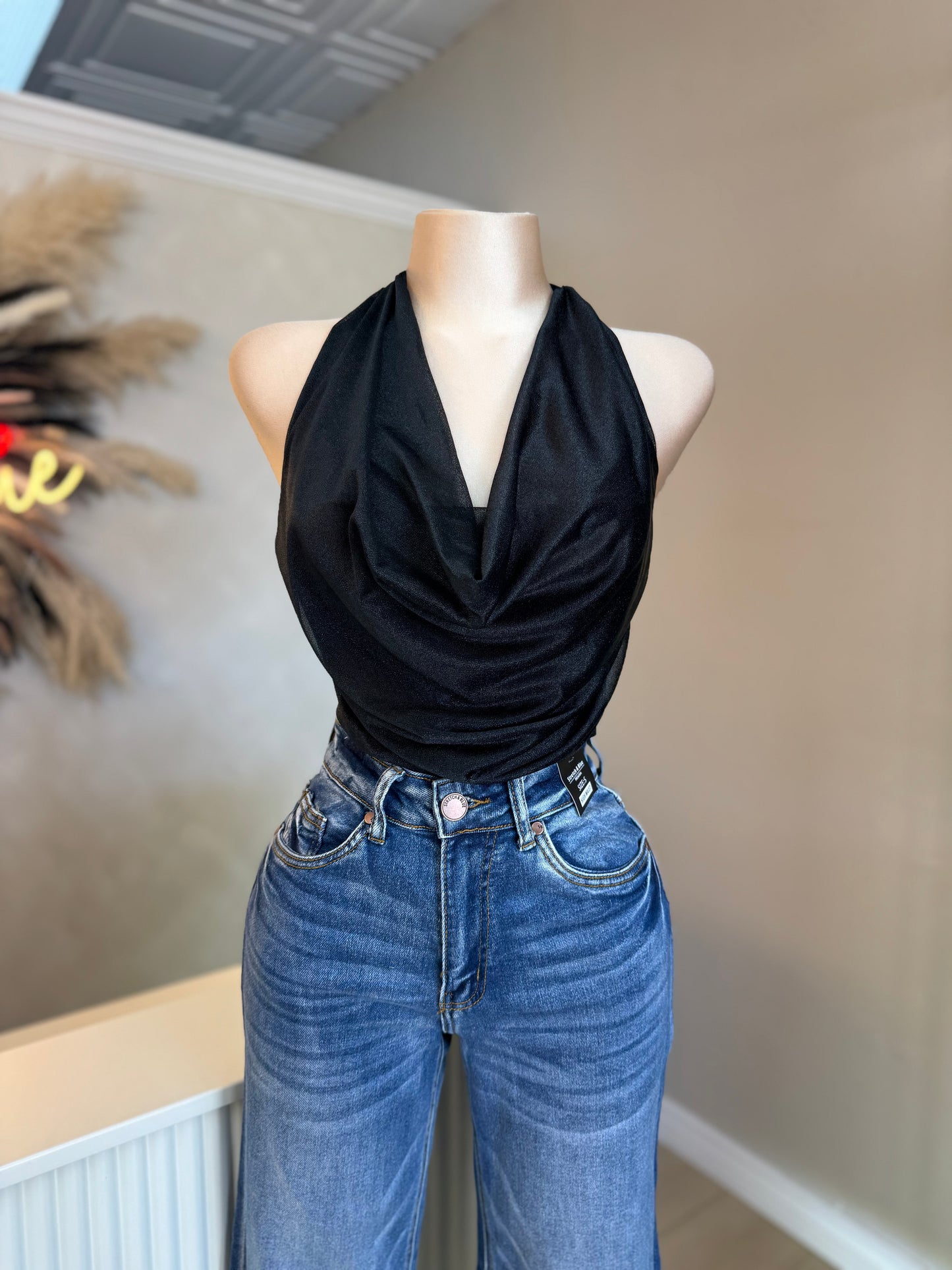 Shimmery bodysuit (black)