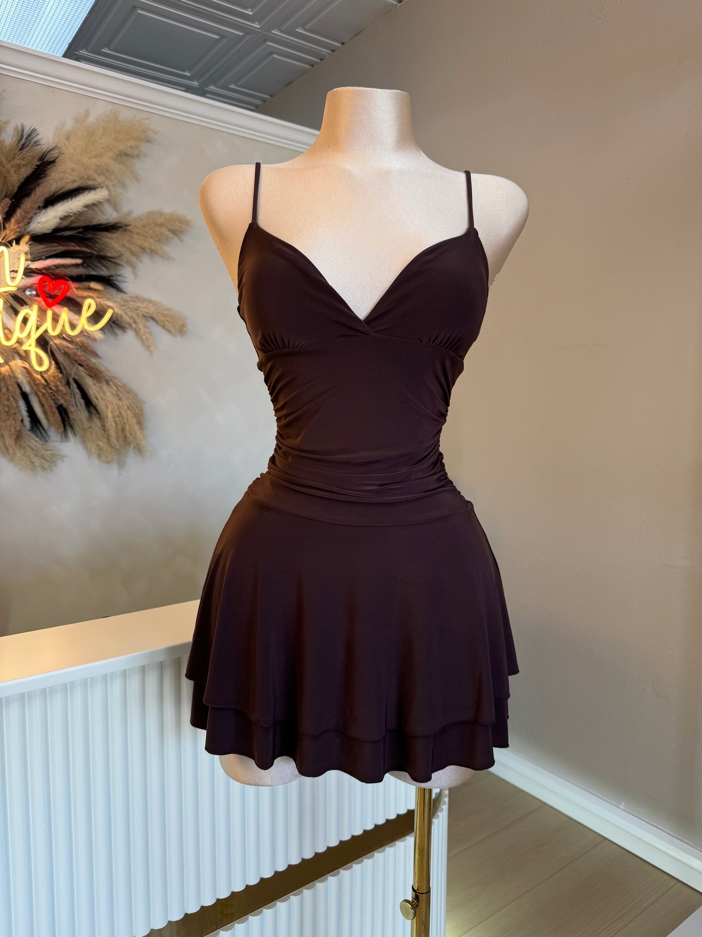 Coffee Flowy dress