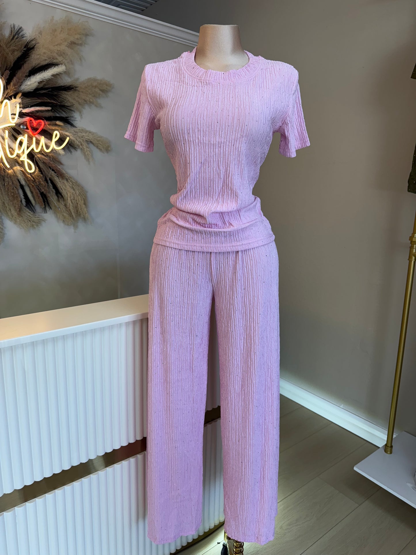 Rhinestone crinkle set (pink)