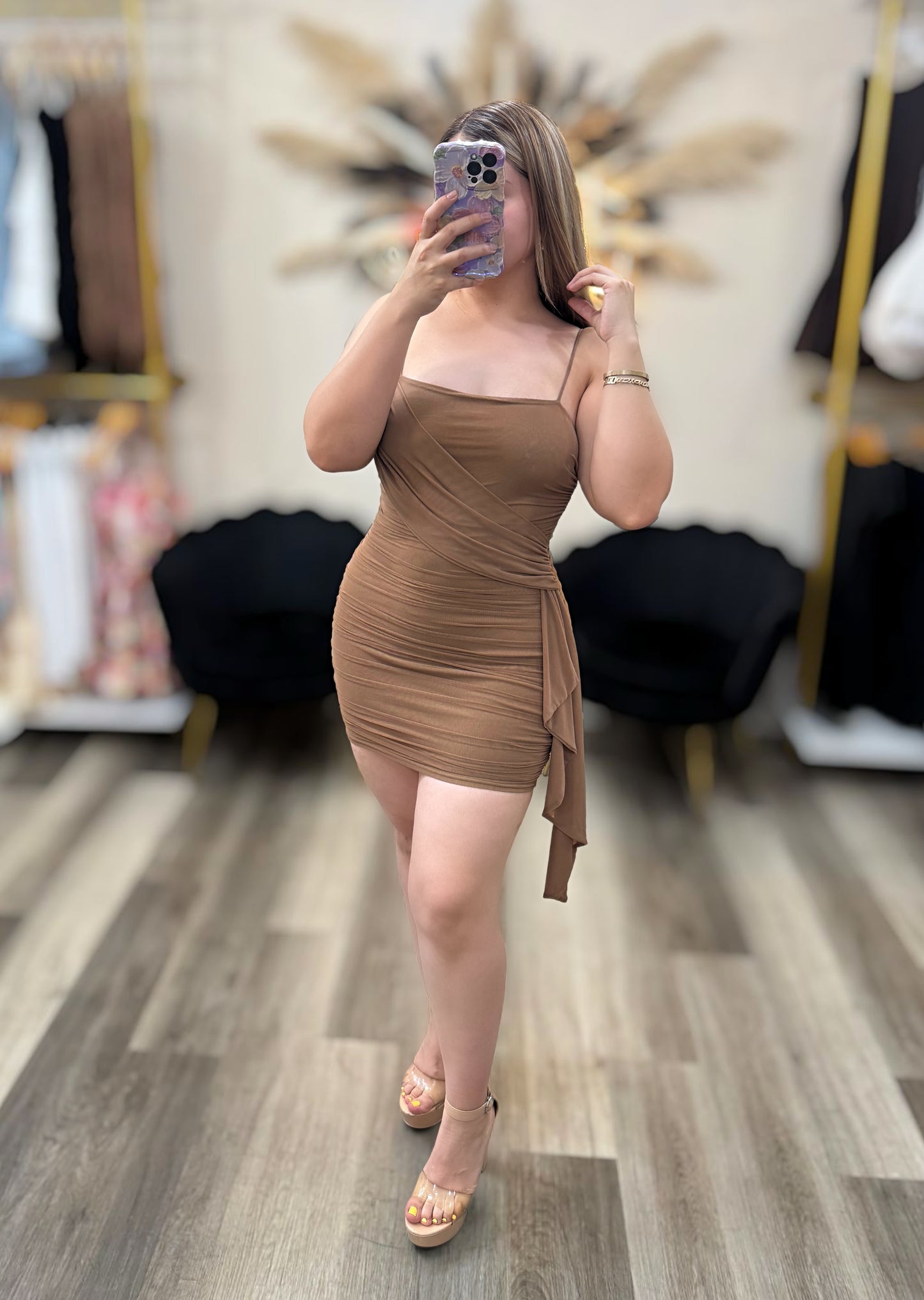 Mocha tassel dress