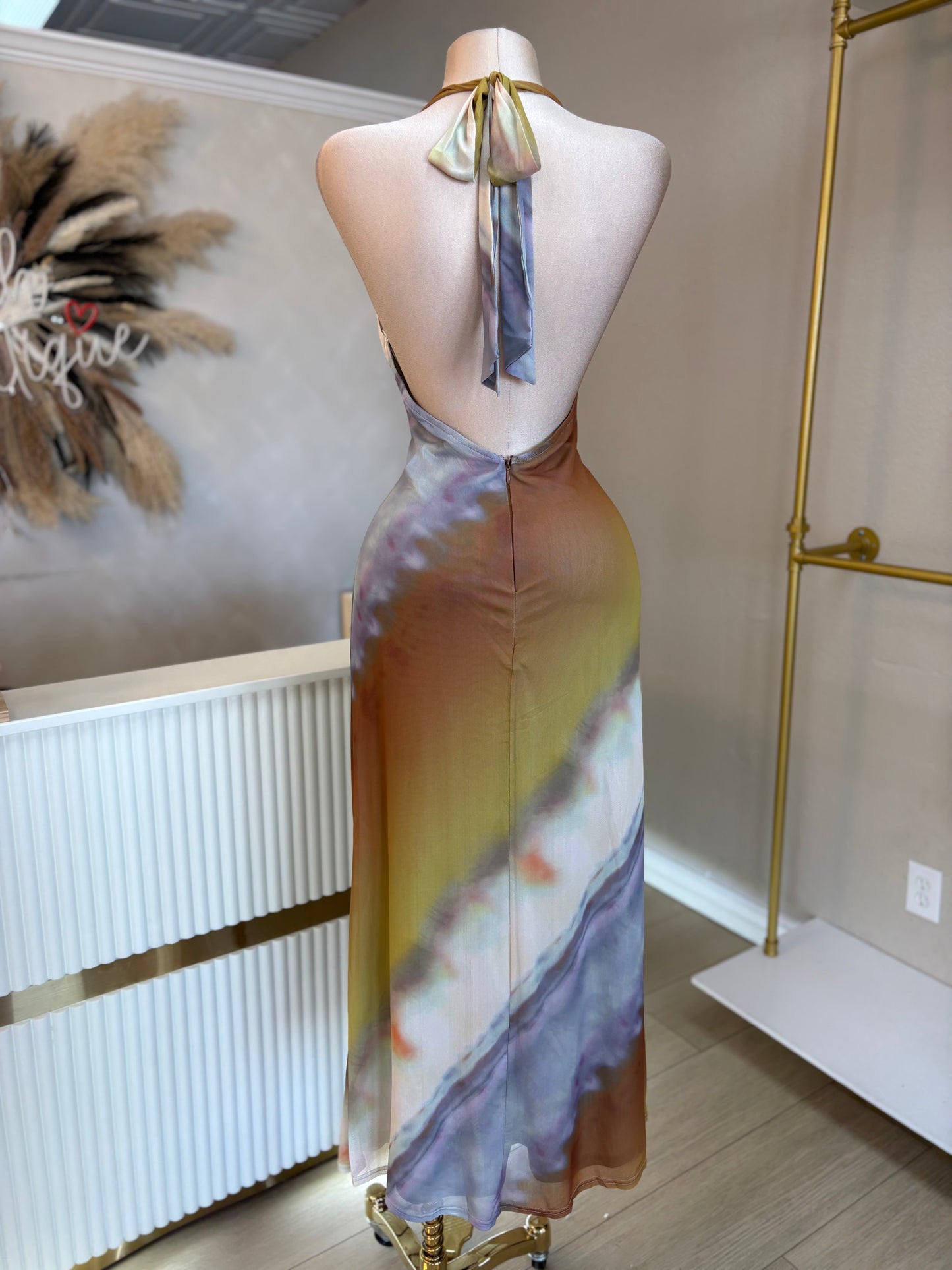 Spring sunset maxi dress