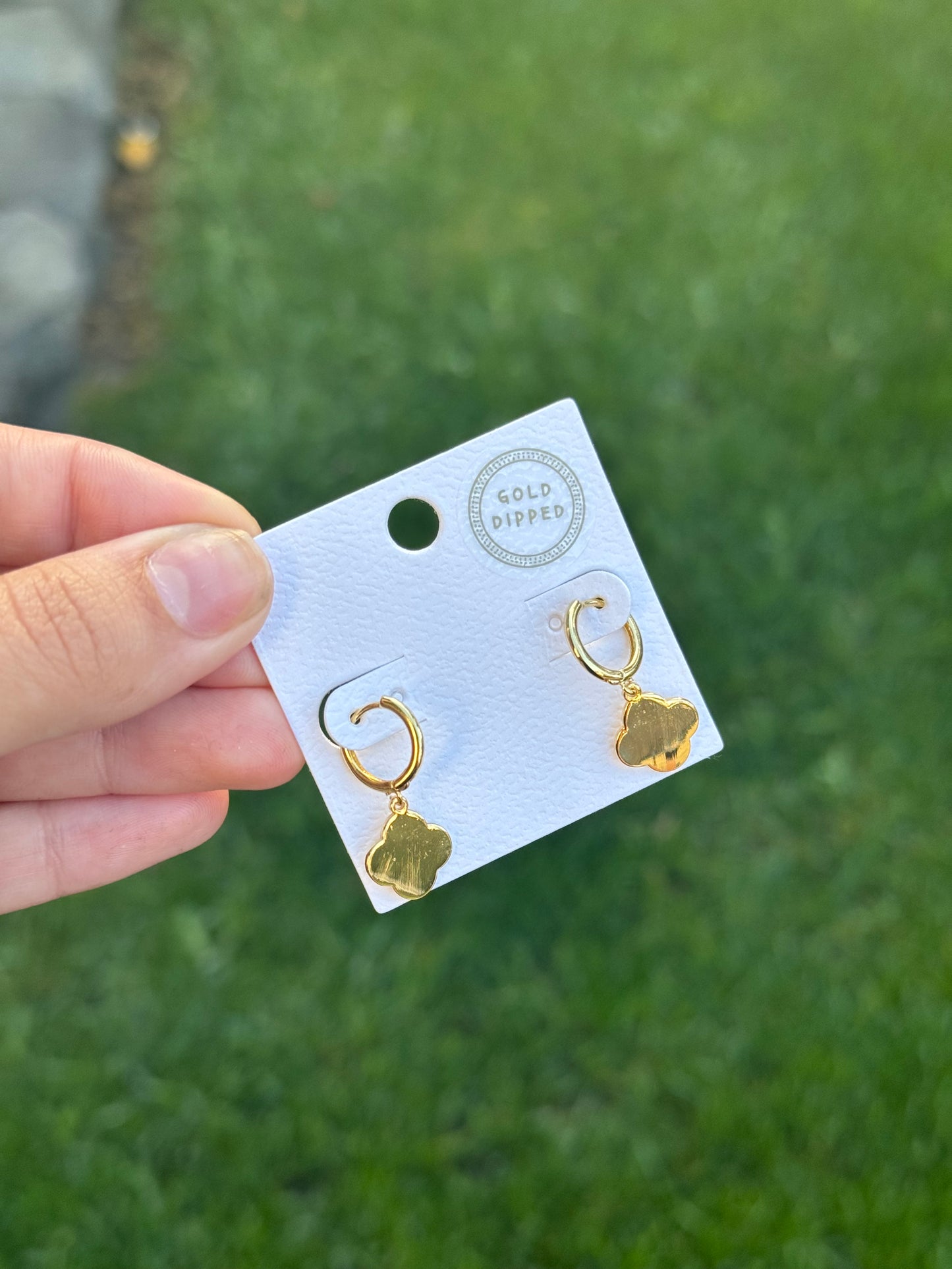 Gold dipped flor earrings