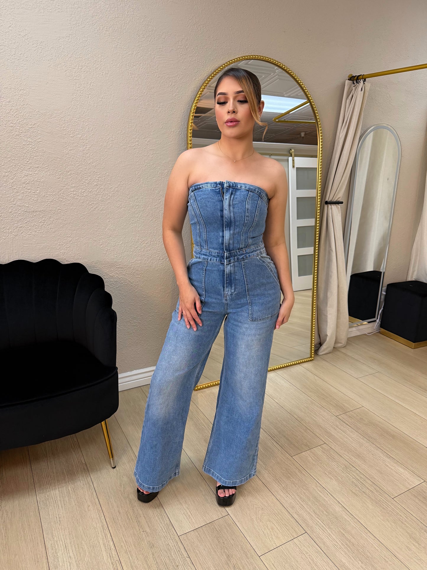 Amber denim jumpsuit