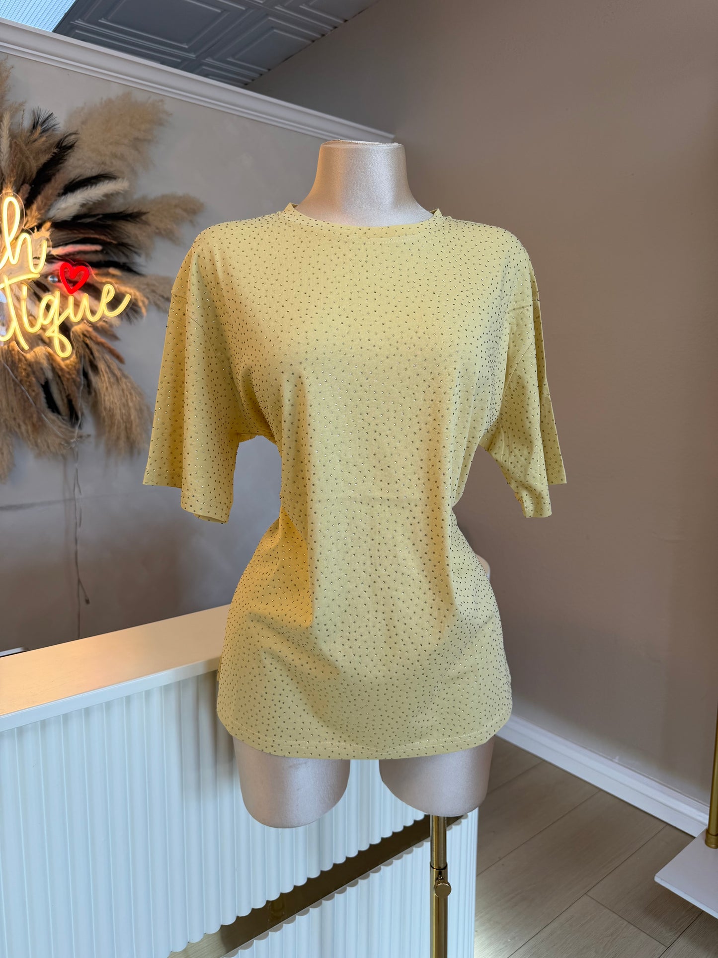Oversized rhinestone tee (4 colors)