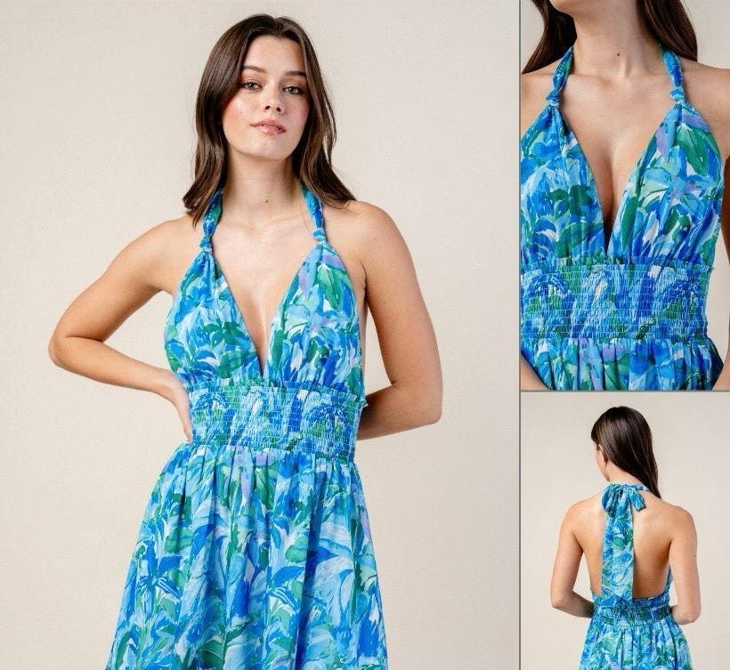 Aqua chiffon dress