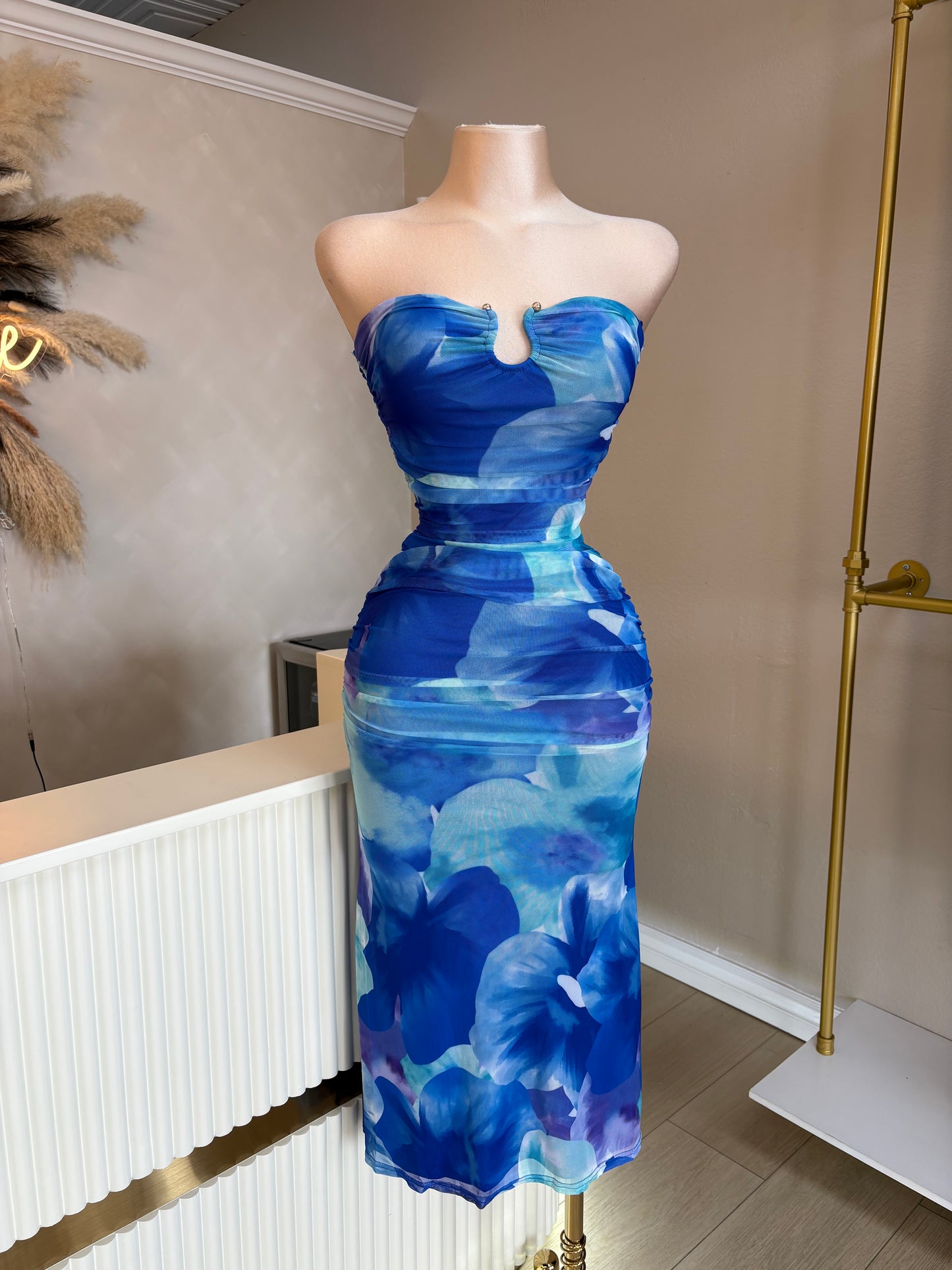 Celeste mesh midi dress