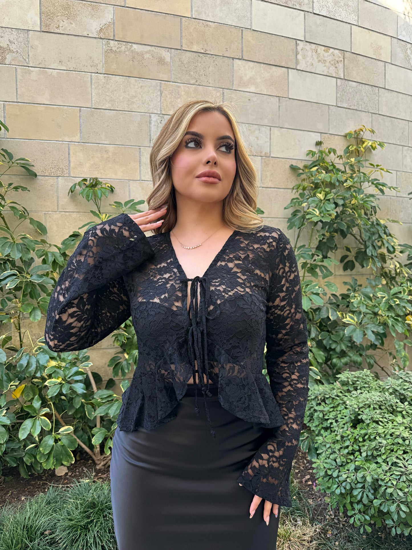 Black lace top