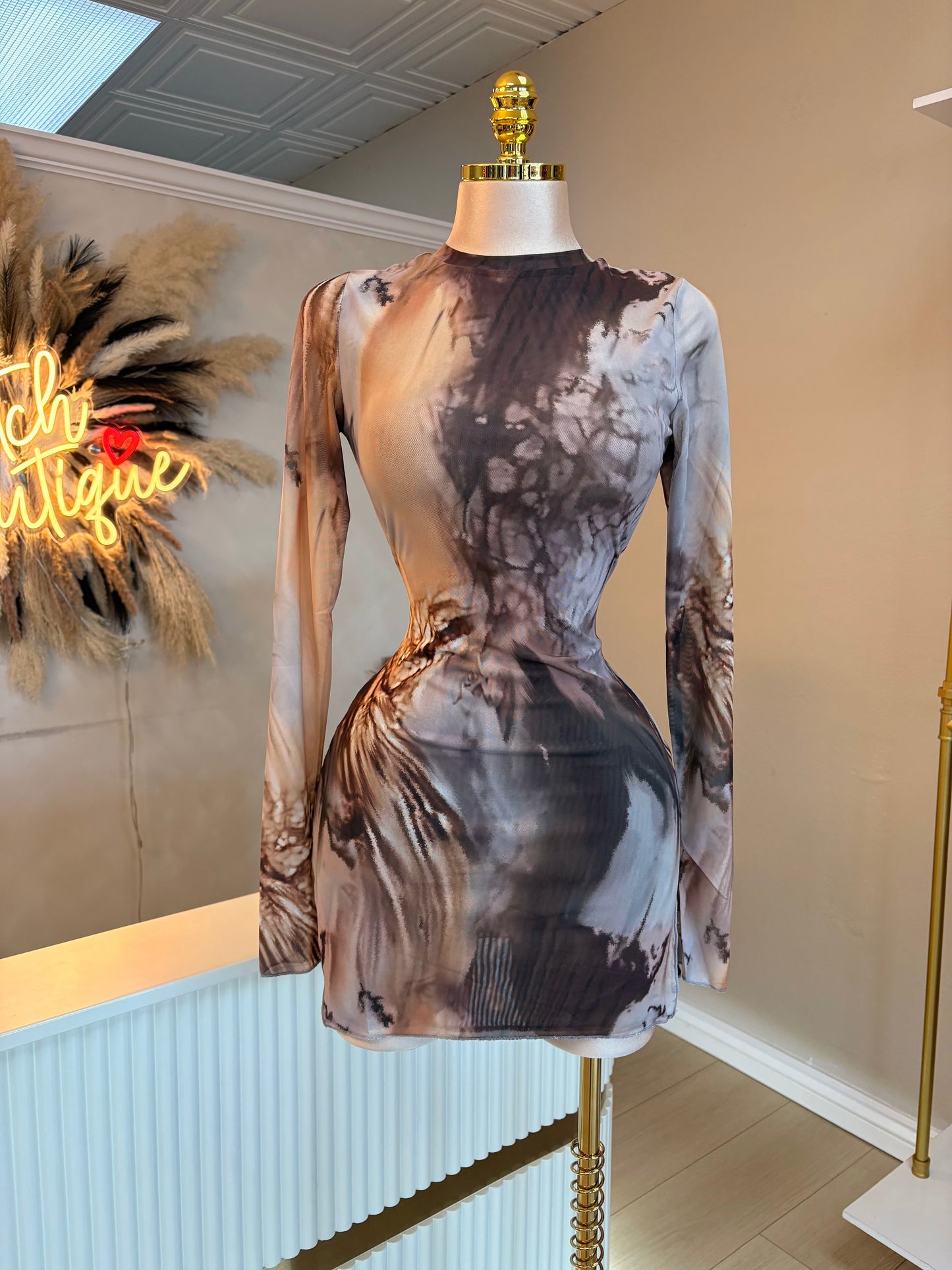 Marble mesh dress