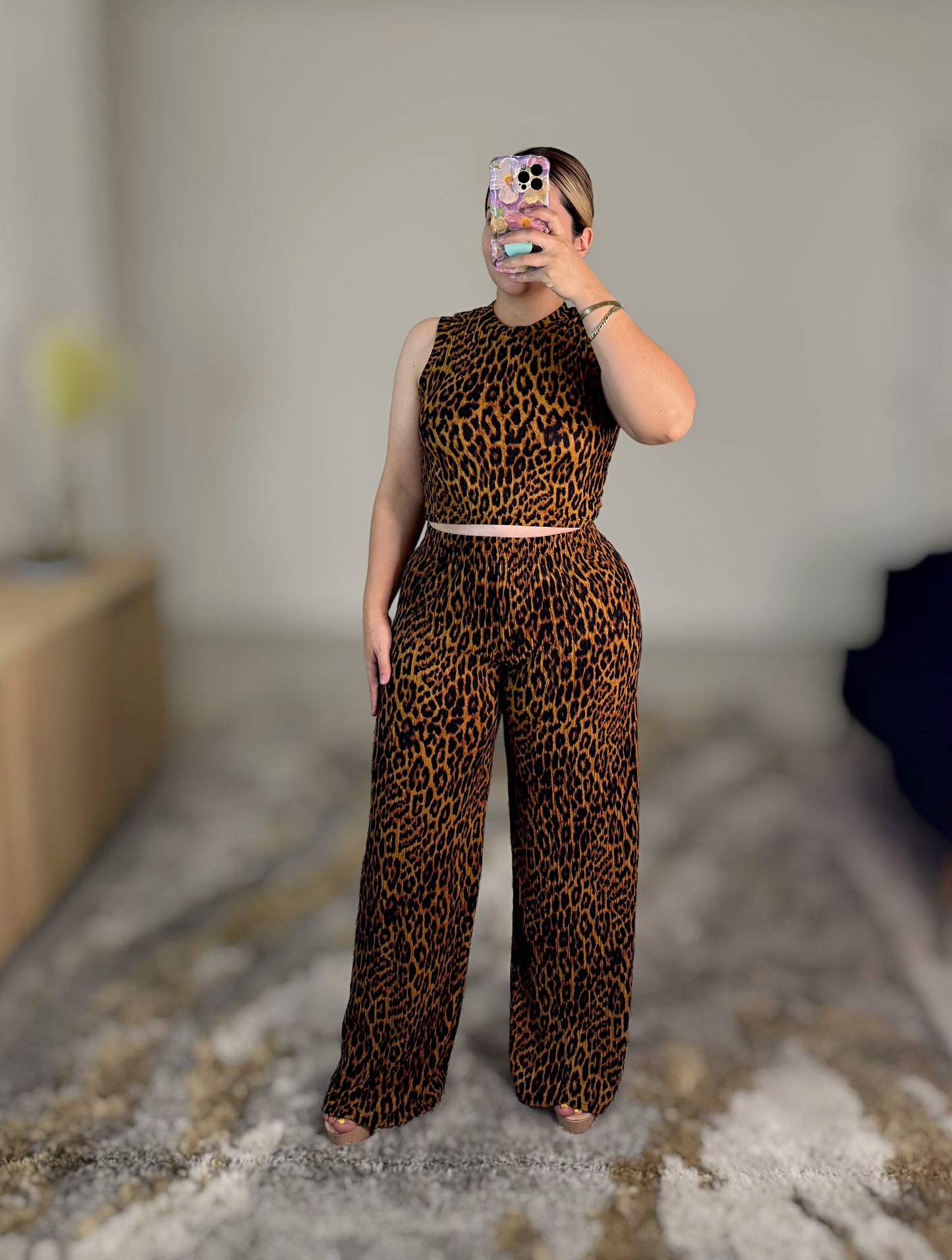 Animal print crinkle set