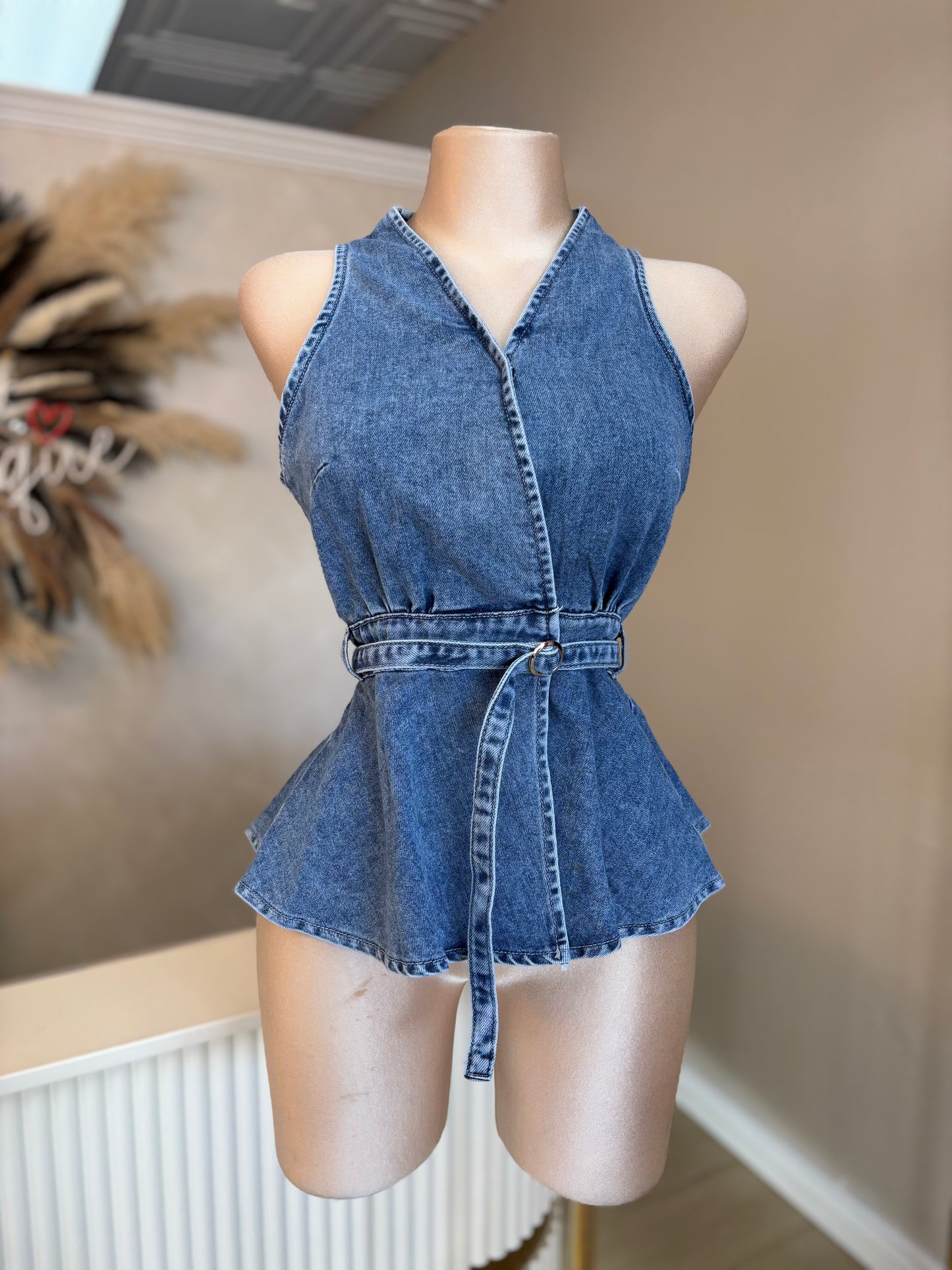 Crossover Denim vest