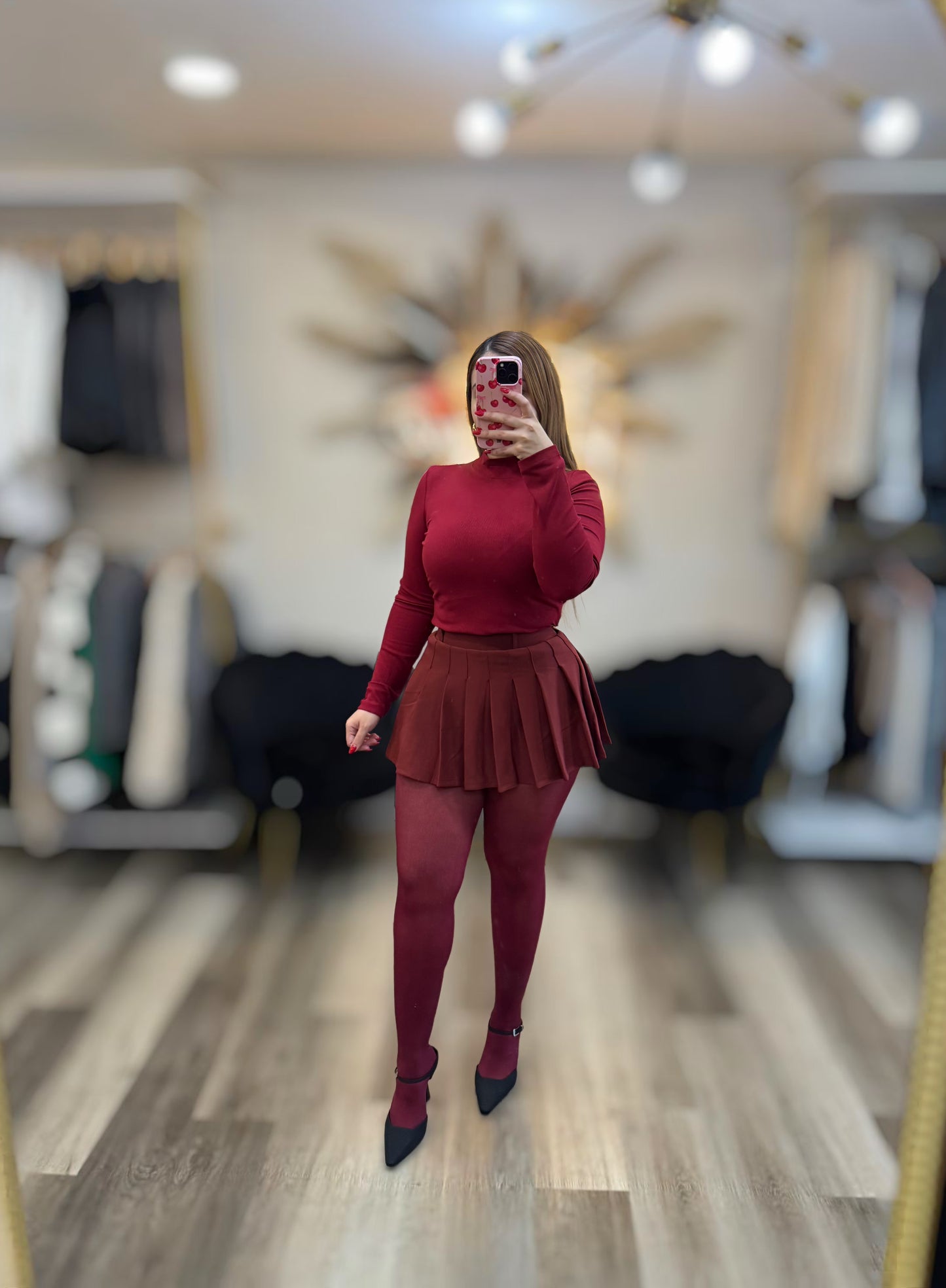 Burgundy tights