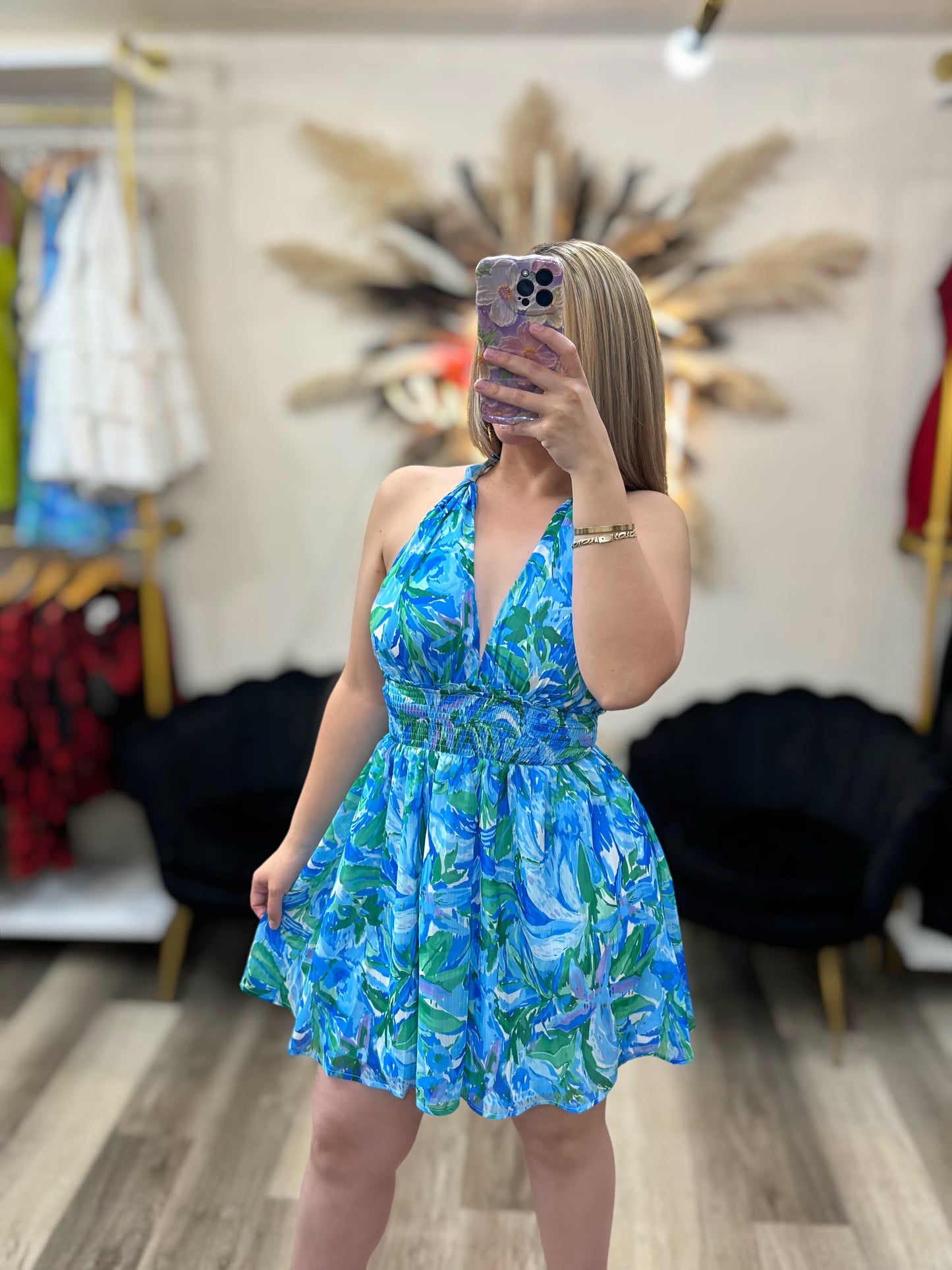 Aqua chiffon dress