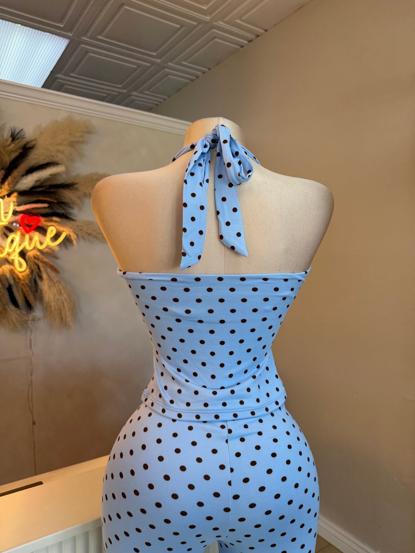 Blue polka dot set
