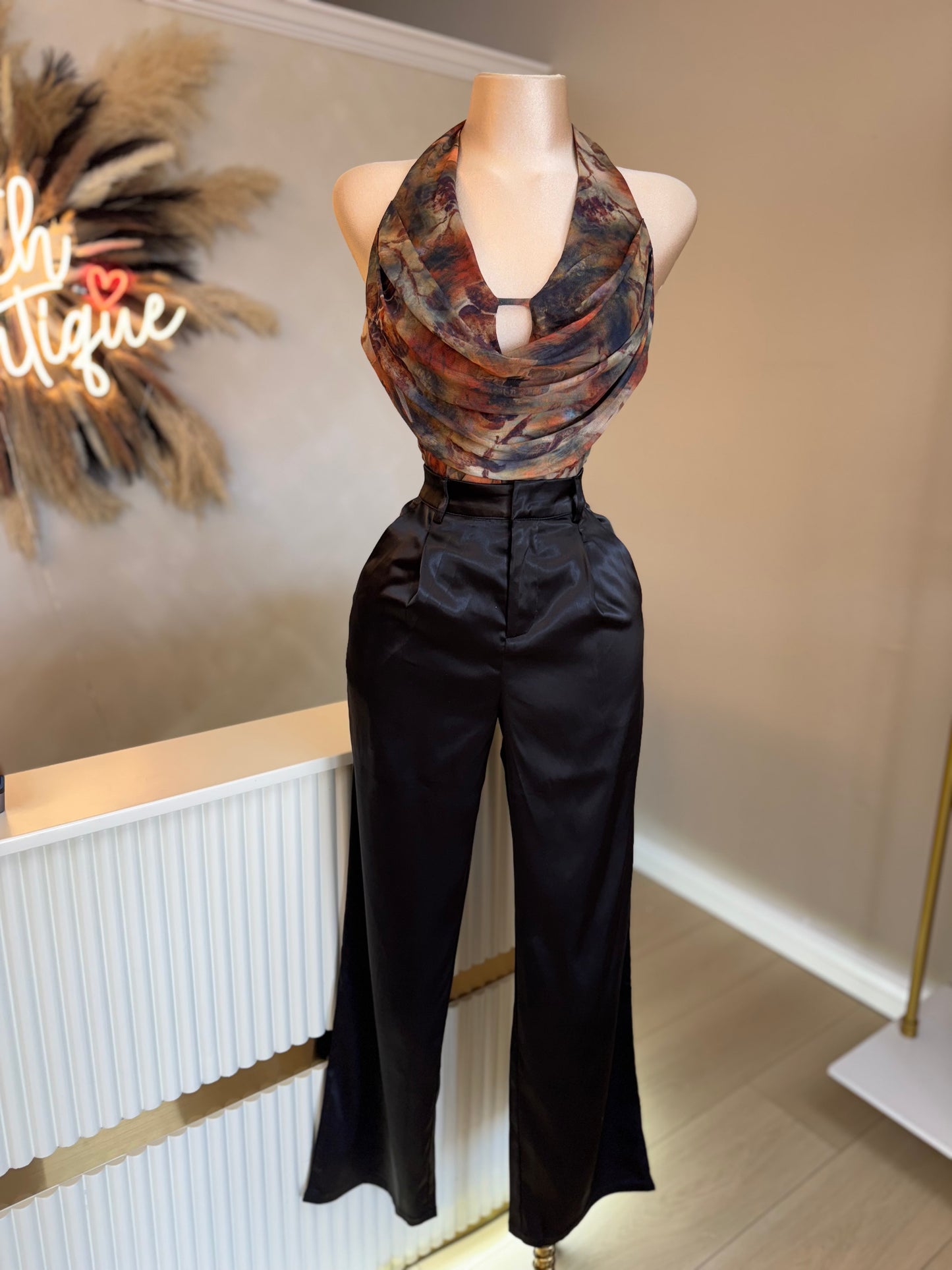 Fall Halter bodysuit