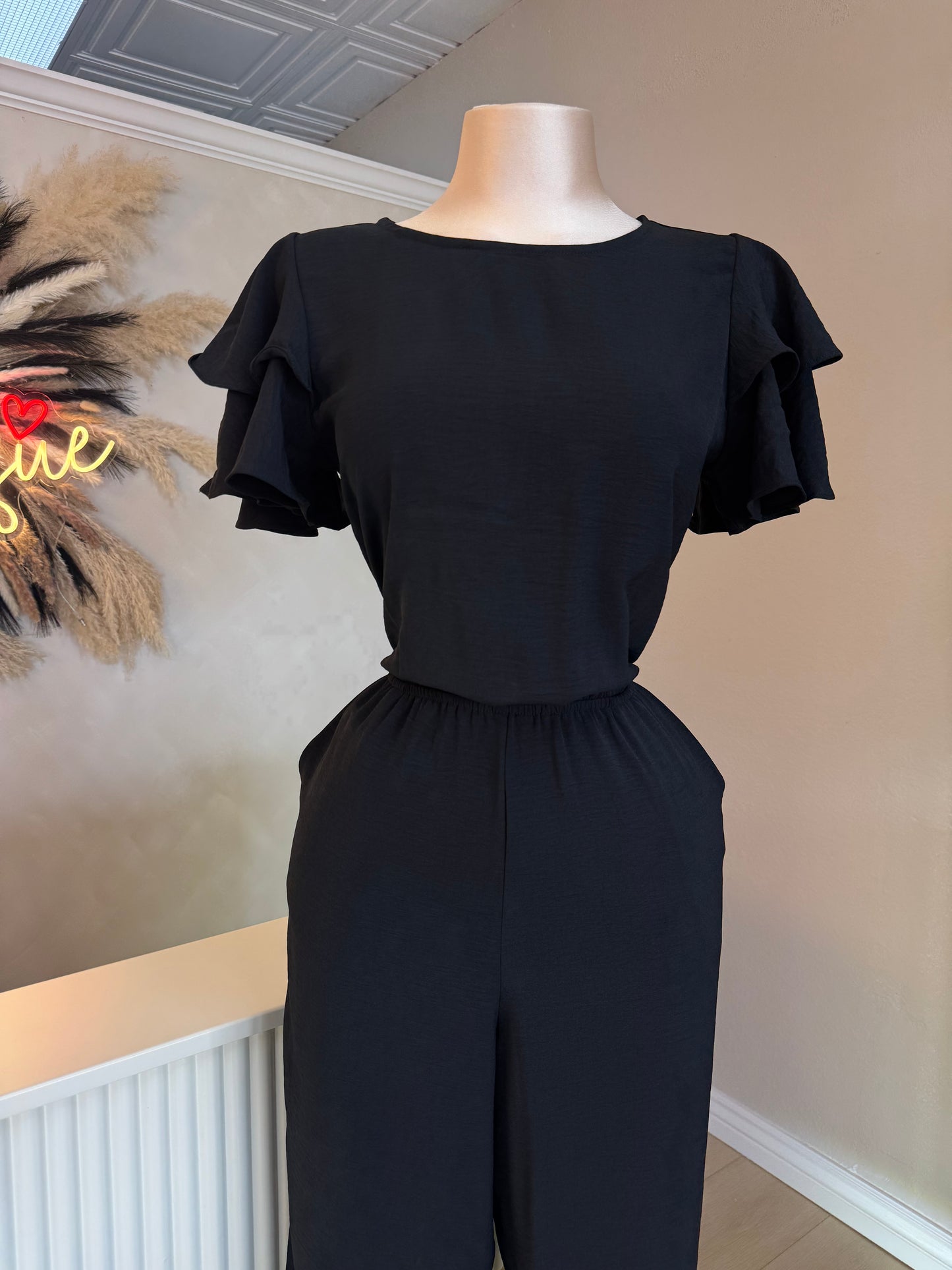 Black casual jumpsuit