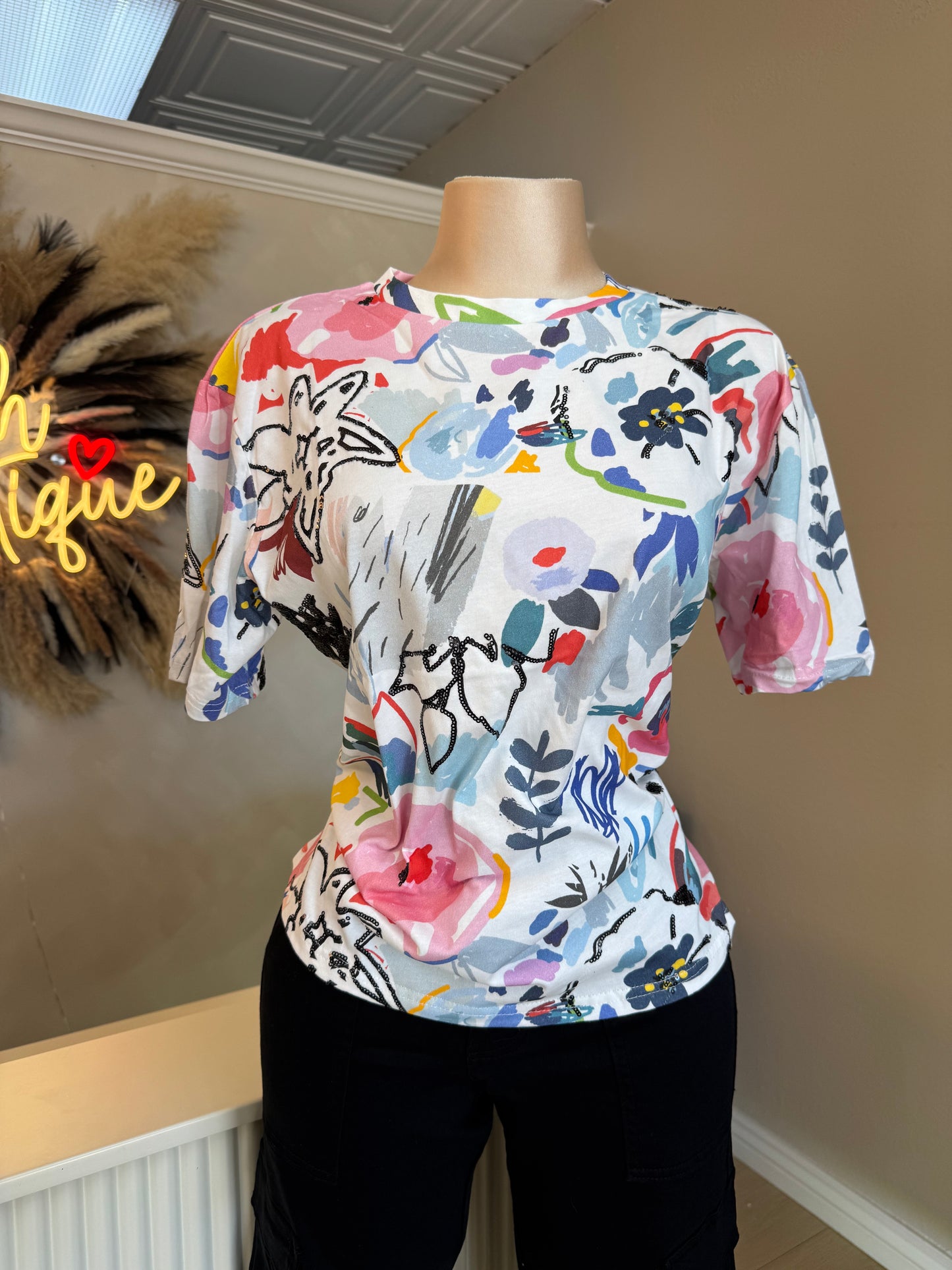Abstract print tee