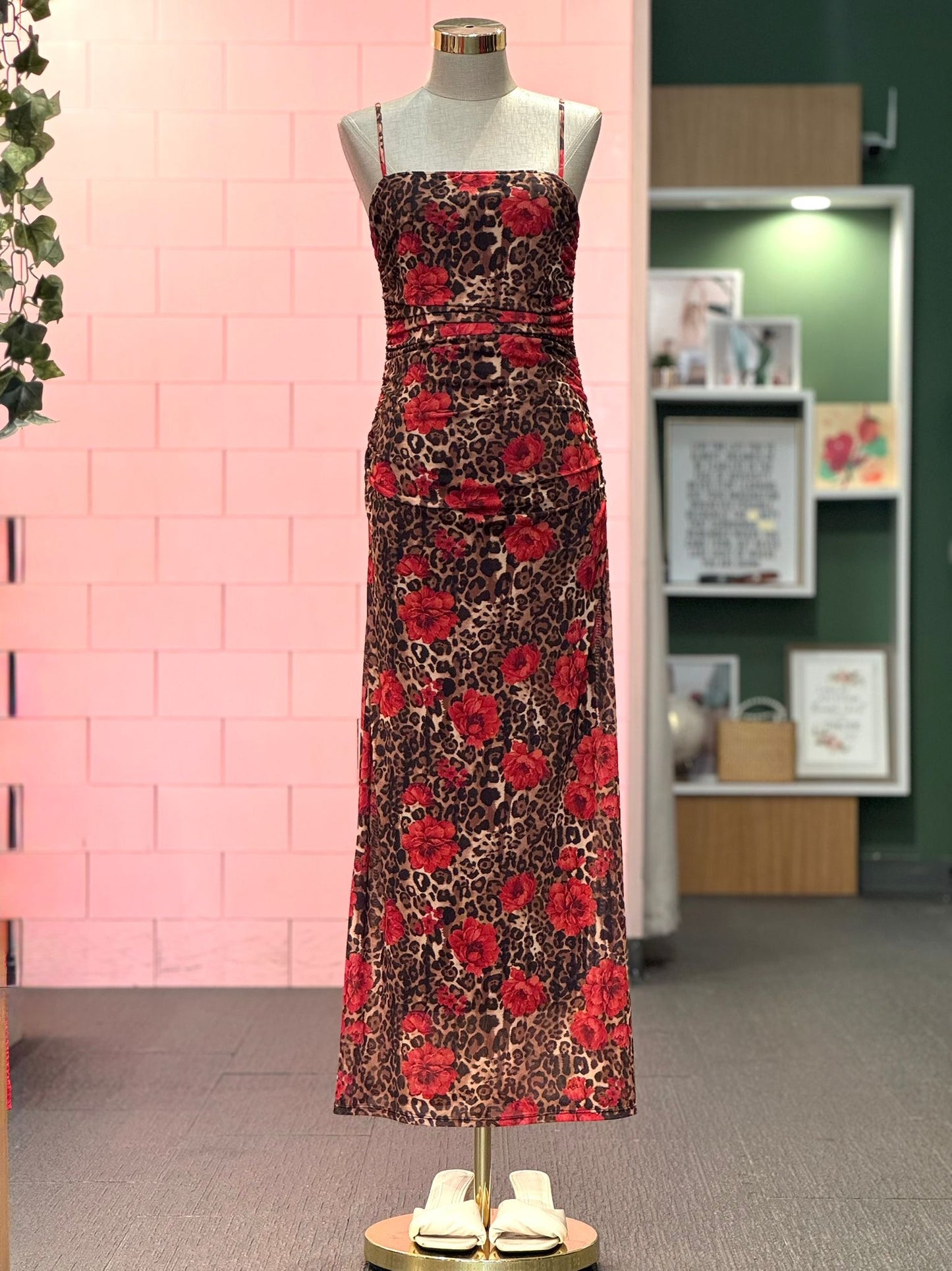Cheetah rose maxi dress