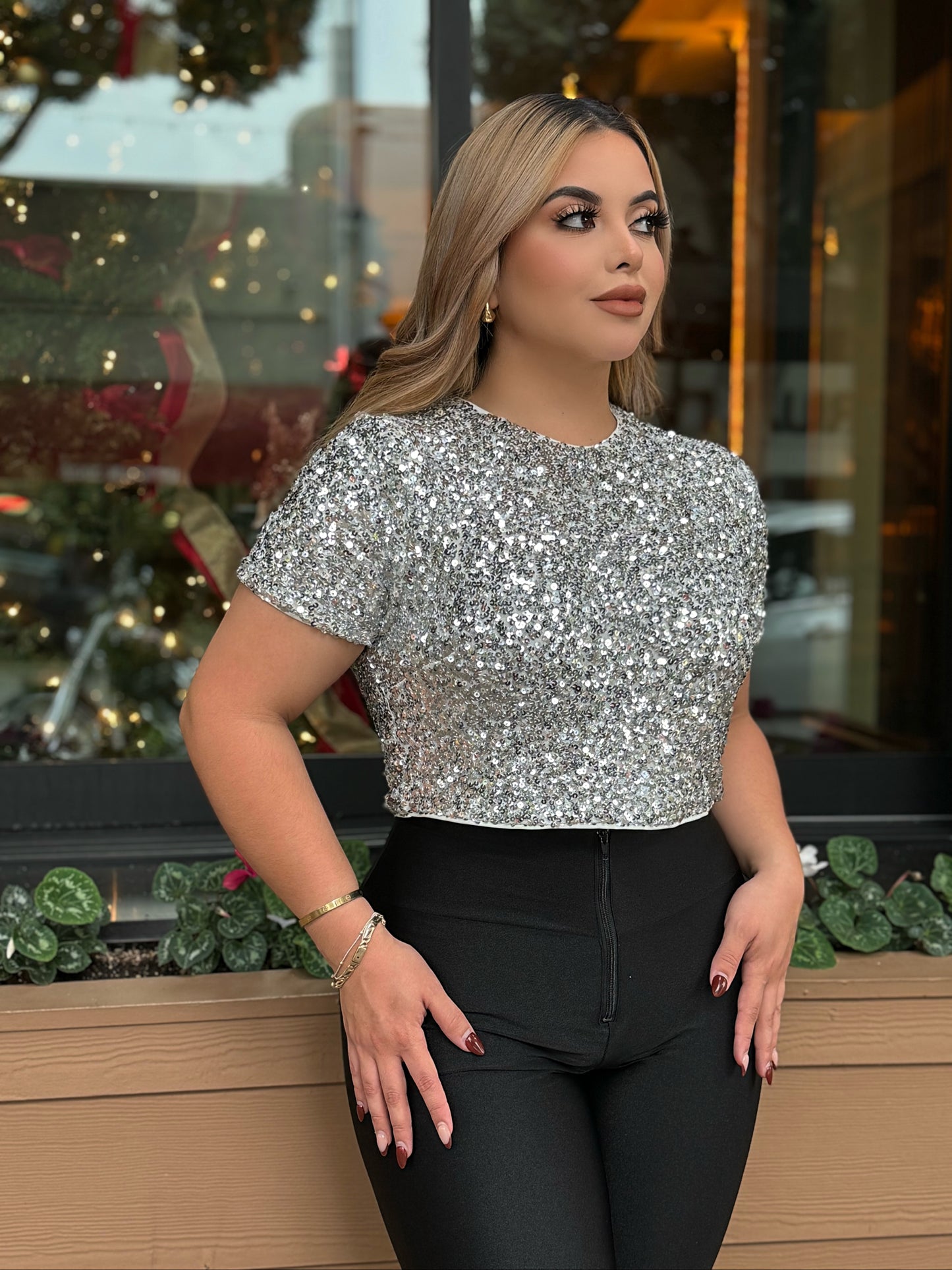 Sequin top (silver)