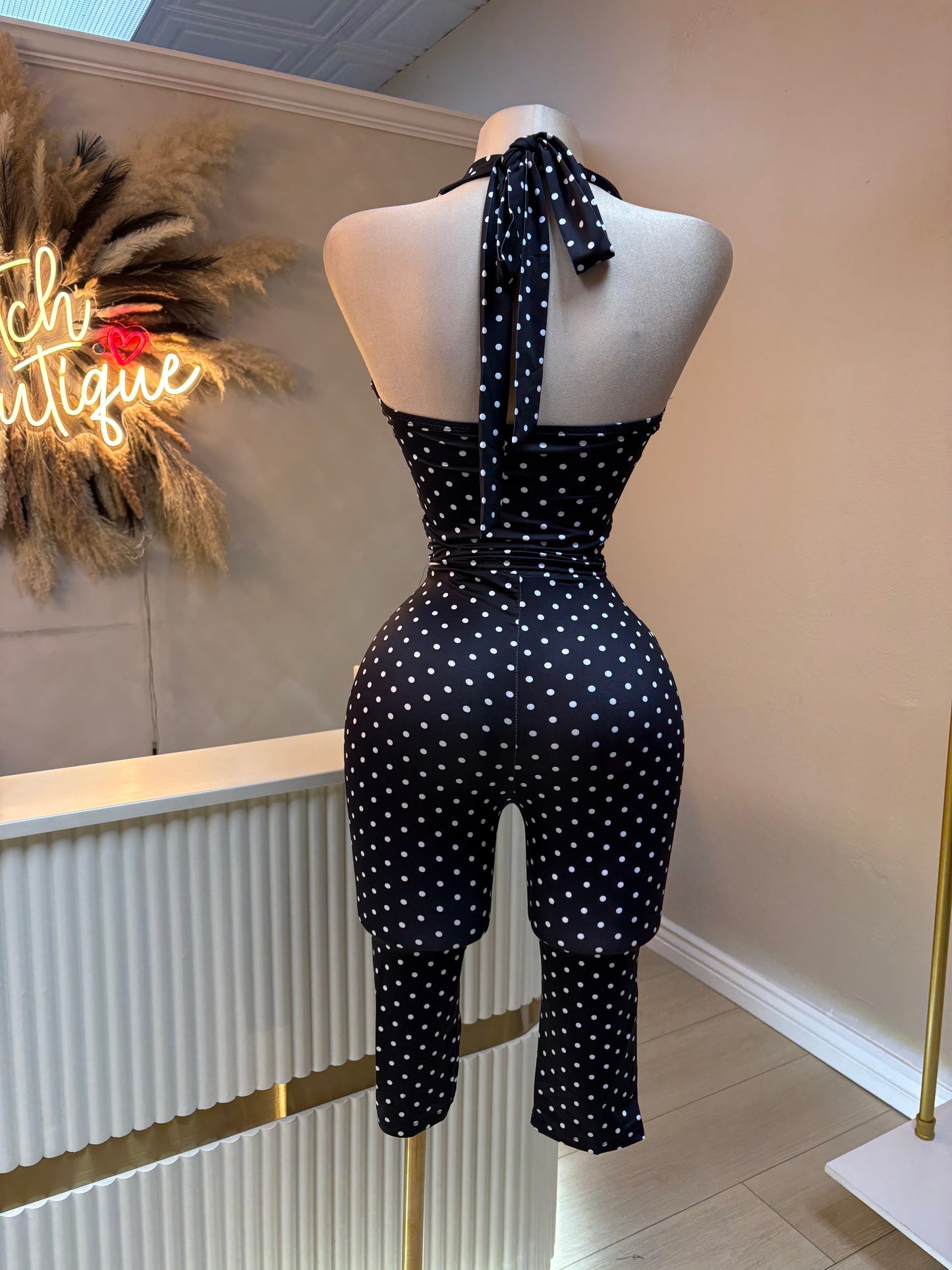Polka dot halter set