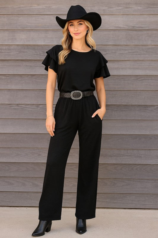 Black casual jumpsuit