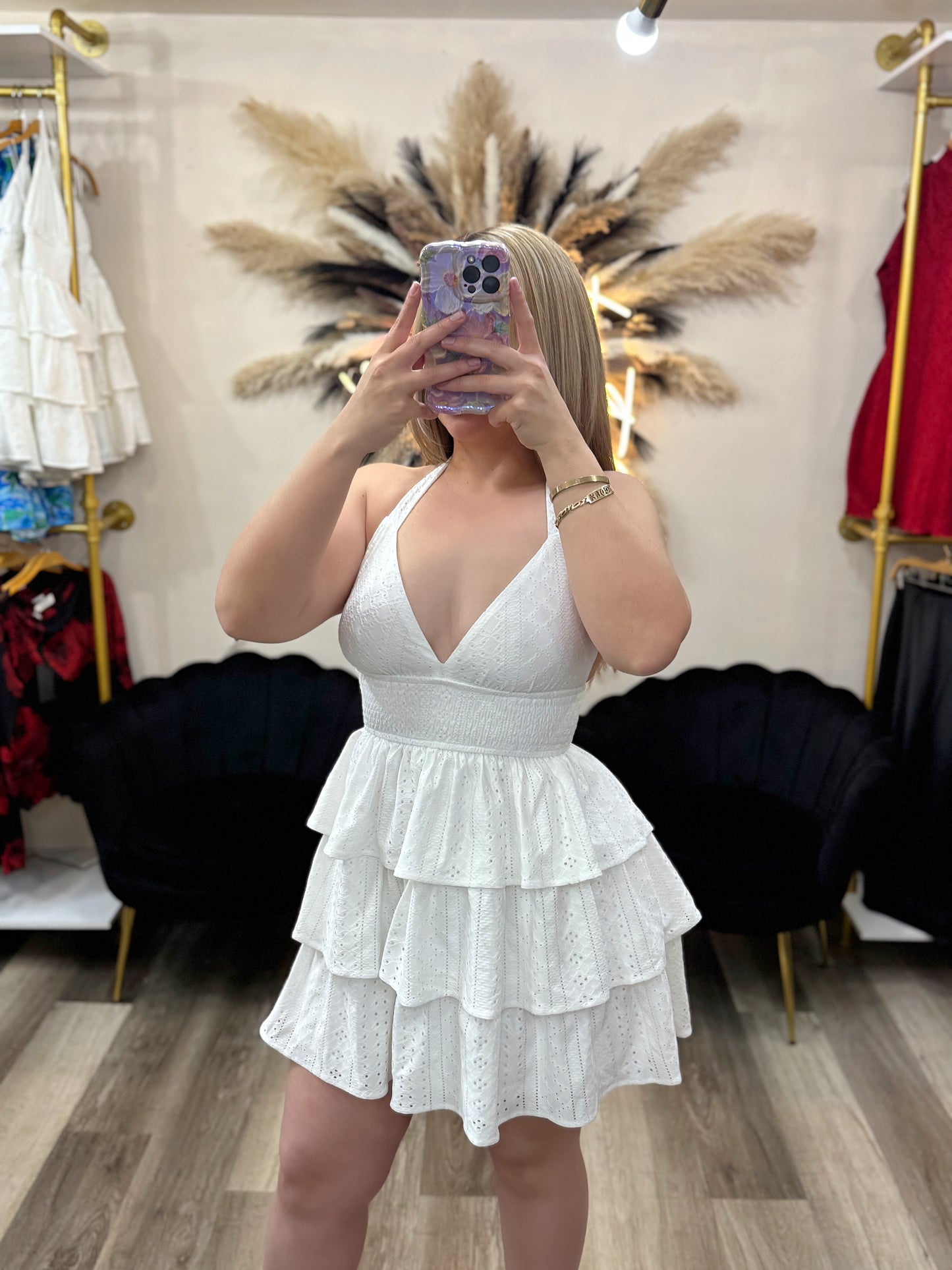 White ruffle dress