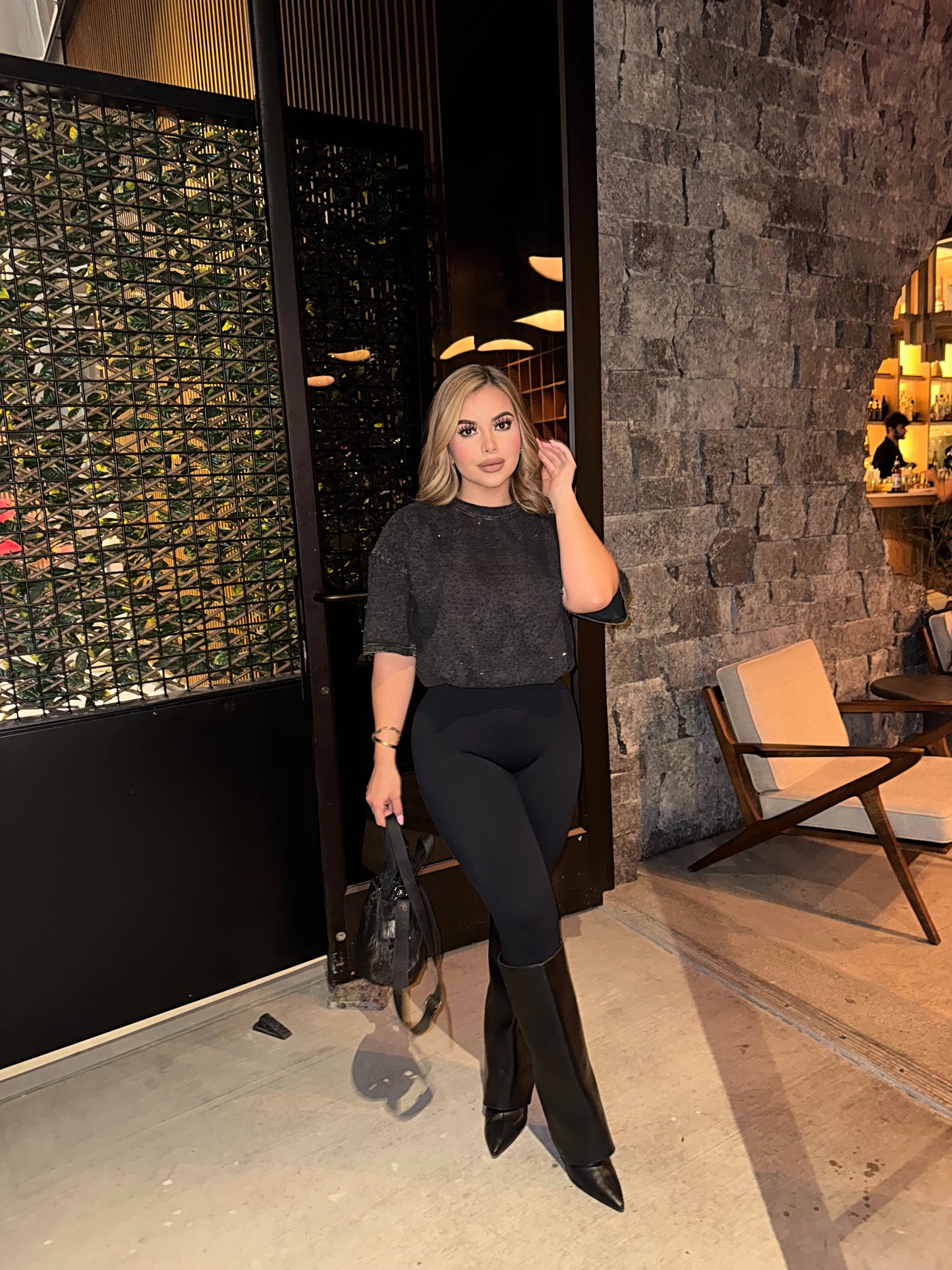 Rhinestone oversized tee
