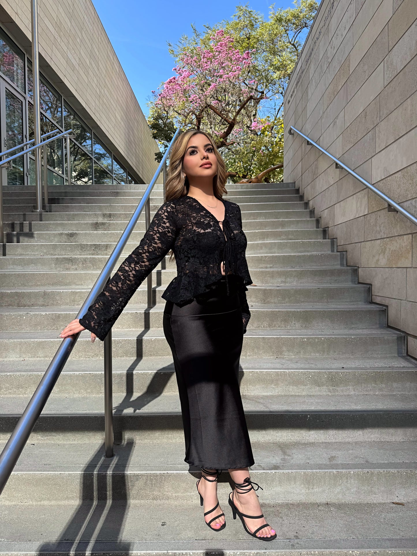 Satin skirt (black)