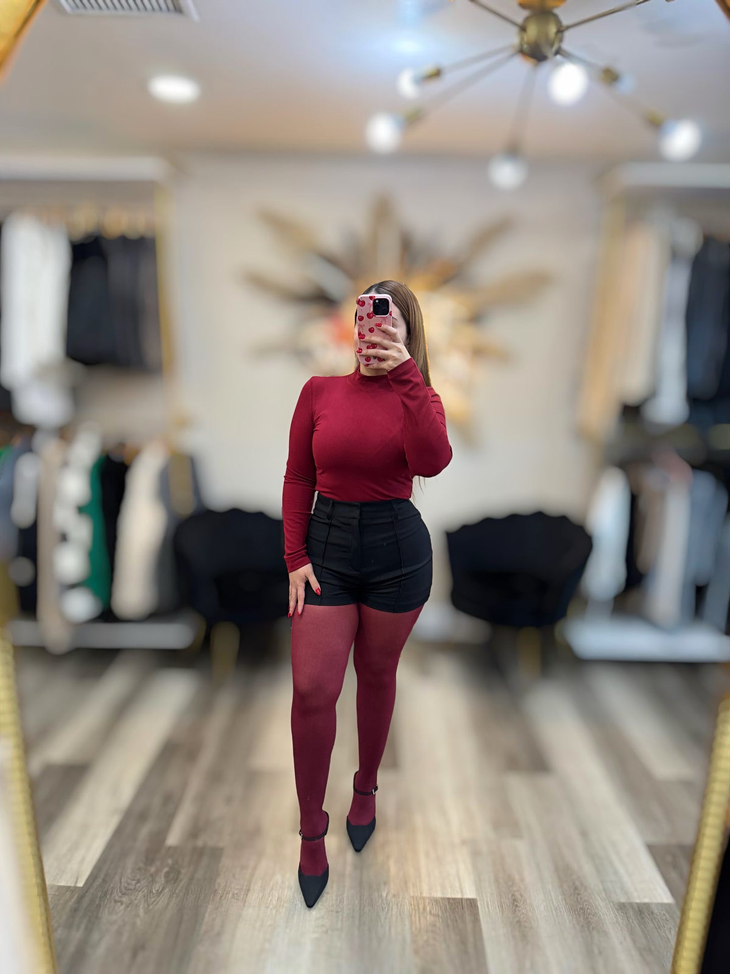 Burgundy tights