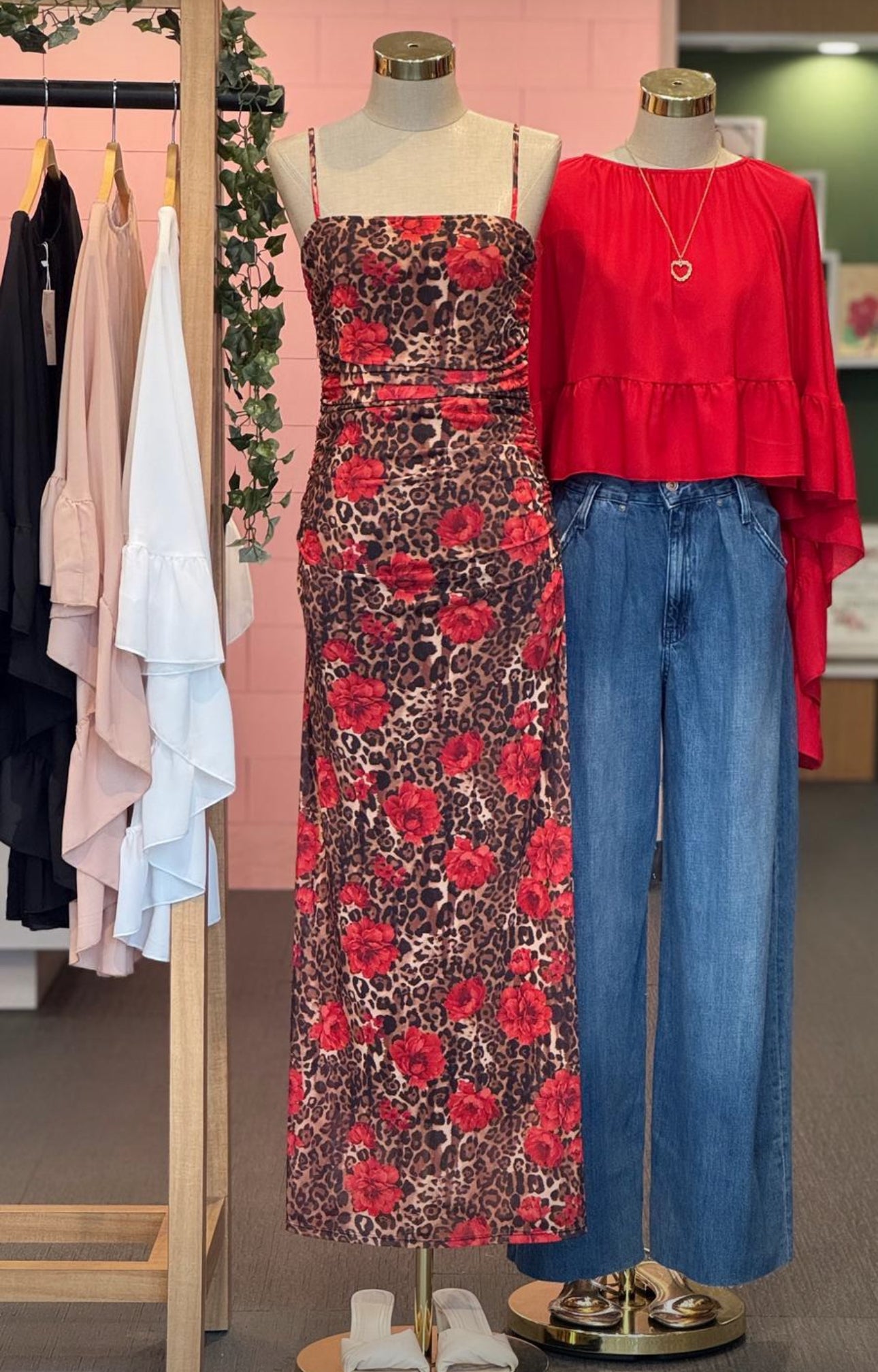 Cheetah rose maxi dress