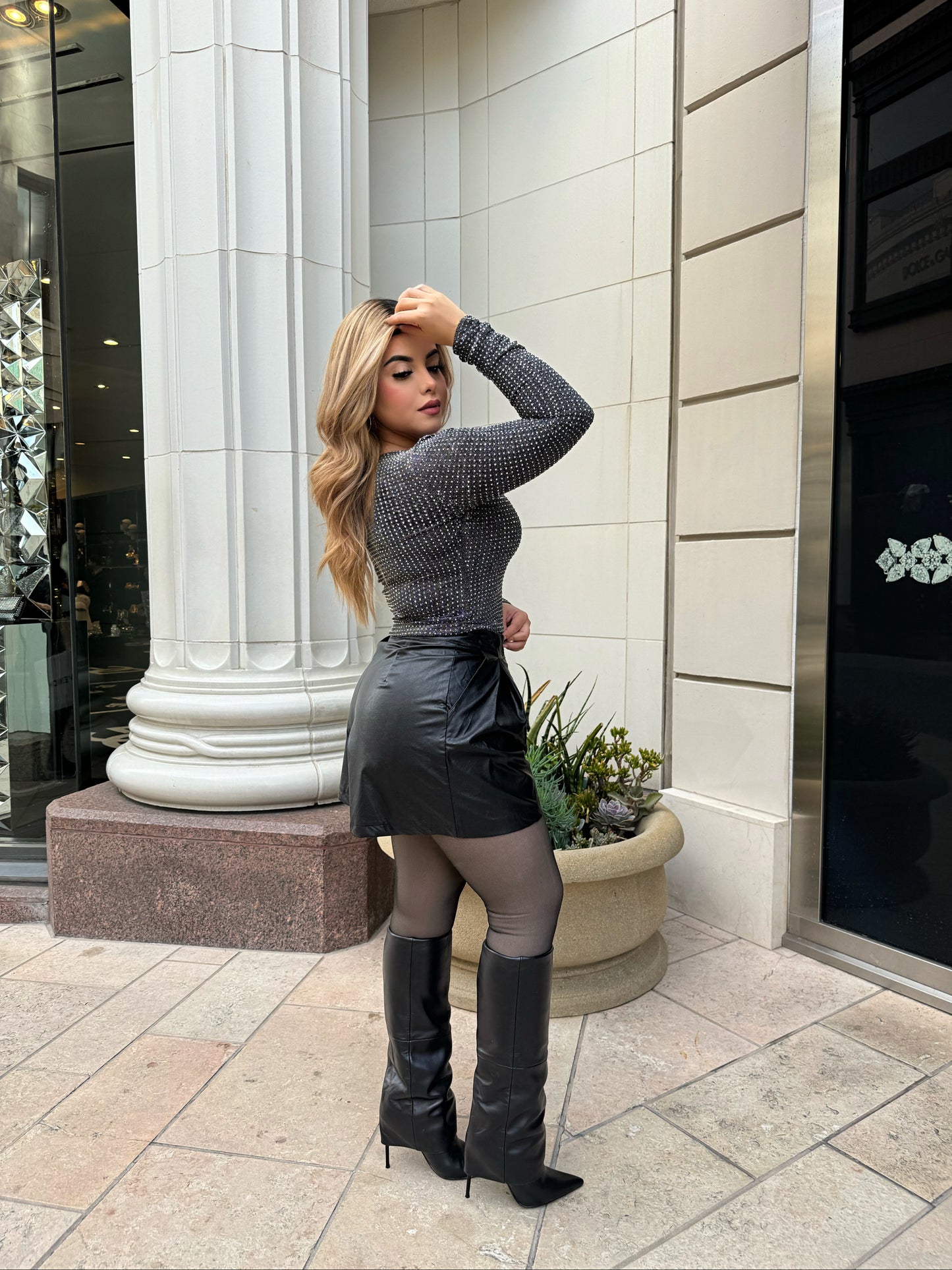 Flowy leather shorts