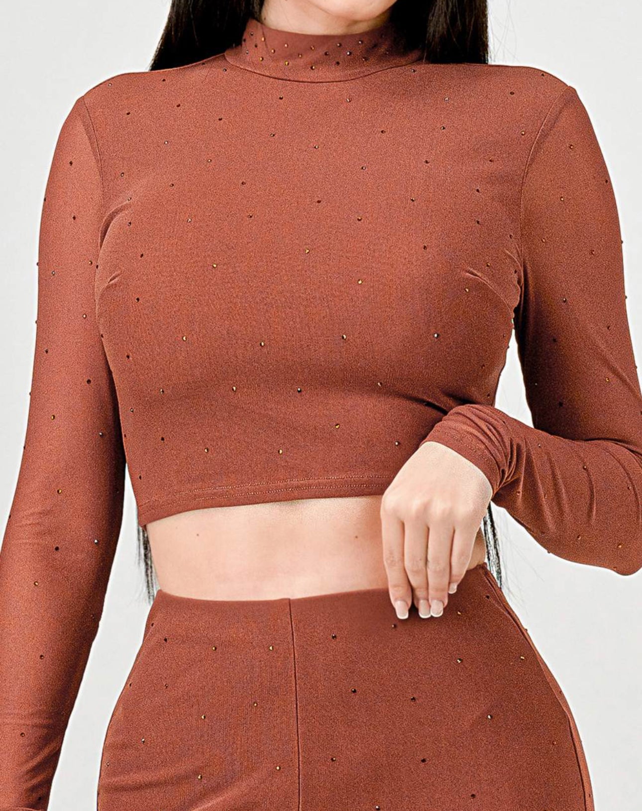 Rhinestone mesh set (rust)