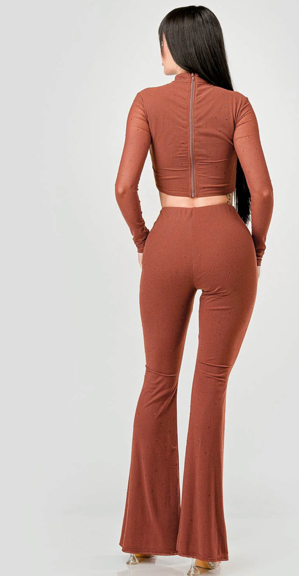 Rhinestone mesh set (rust)