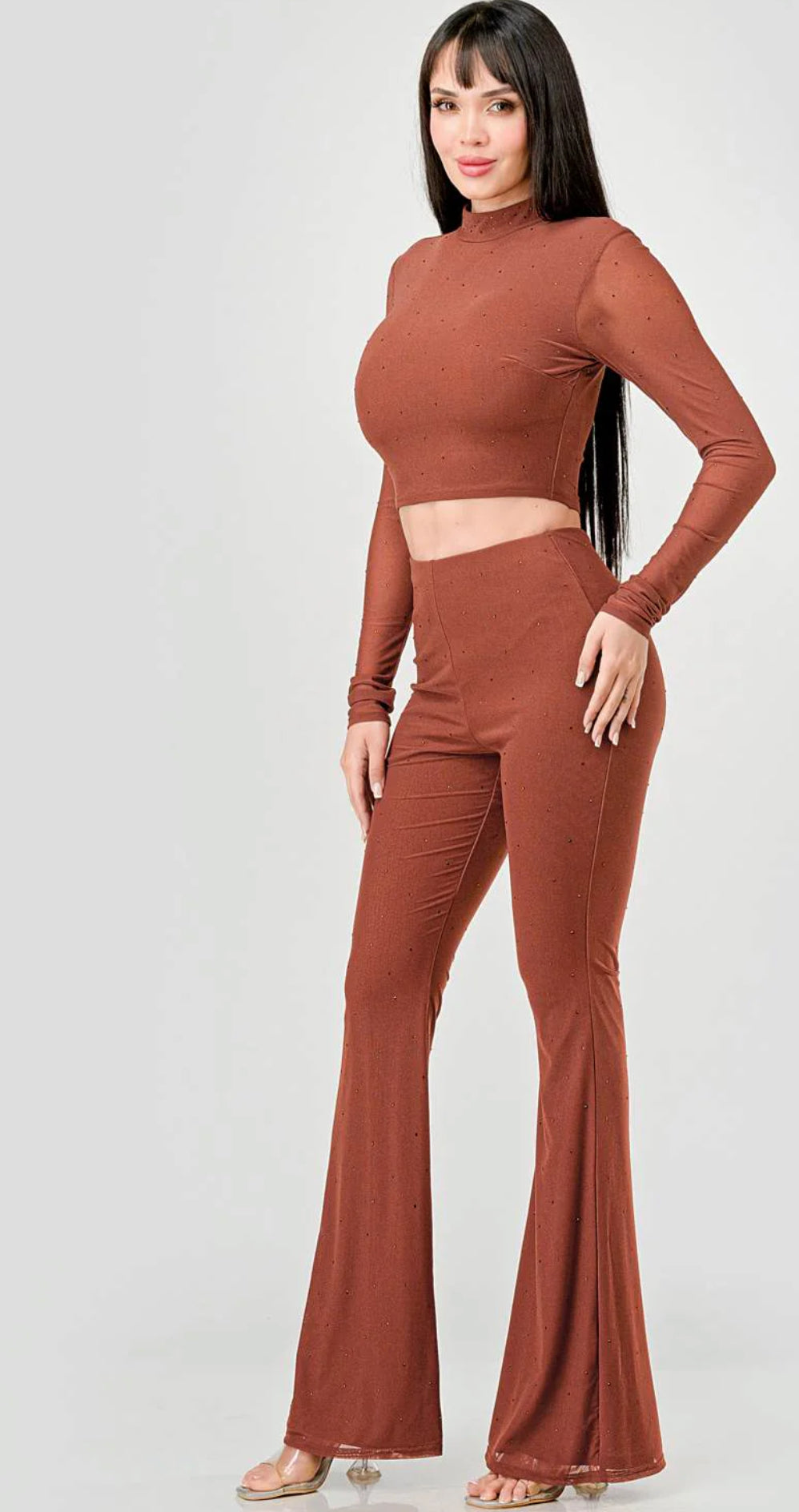 Rhinestone mesh set (rust)