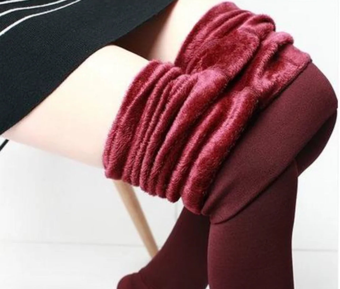 Thermal burgundy tights