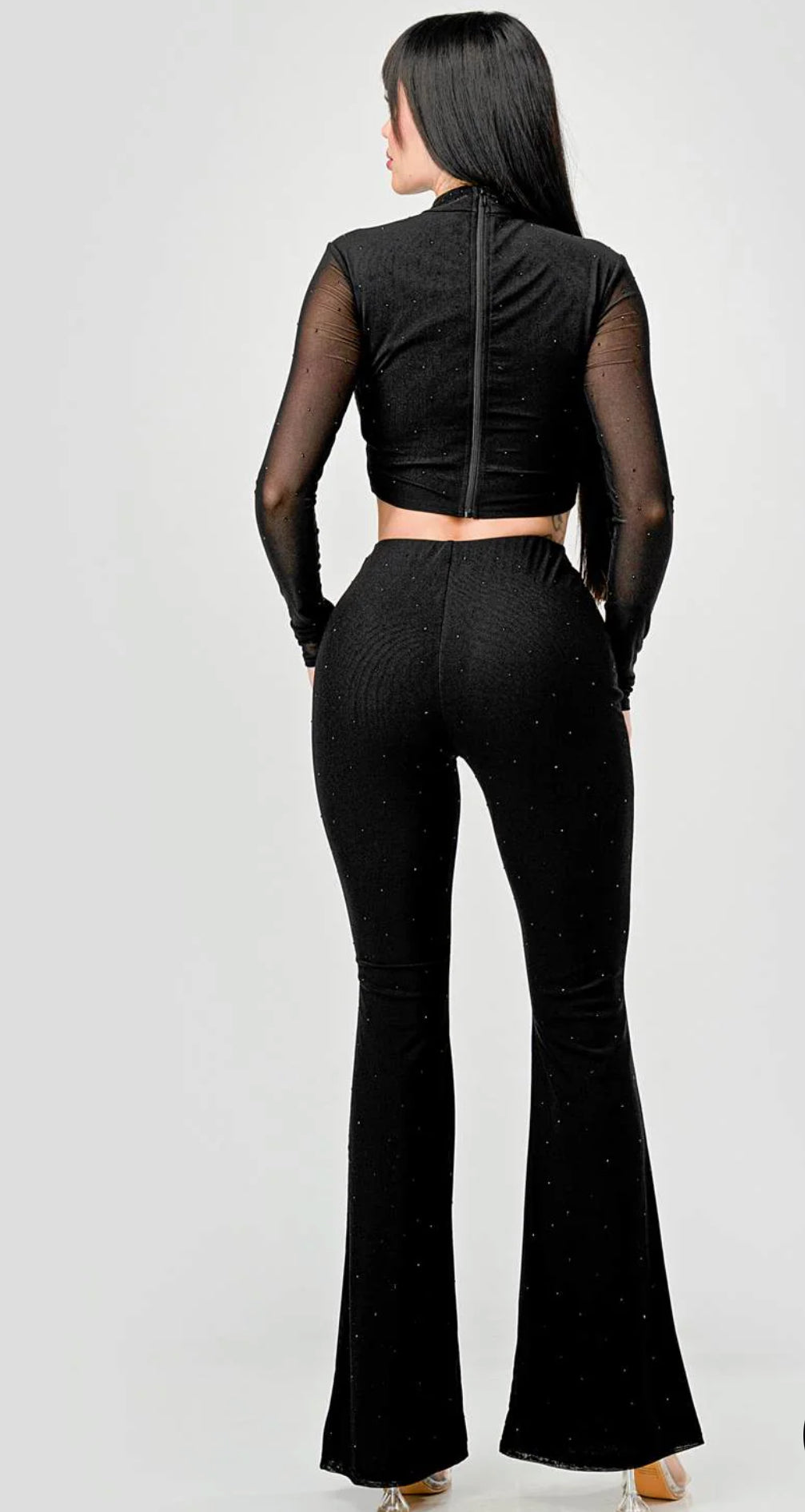 Rhinestone mesh set (black)