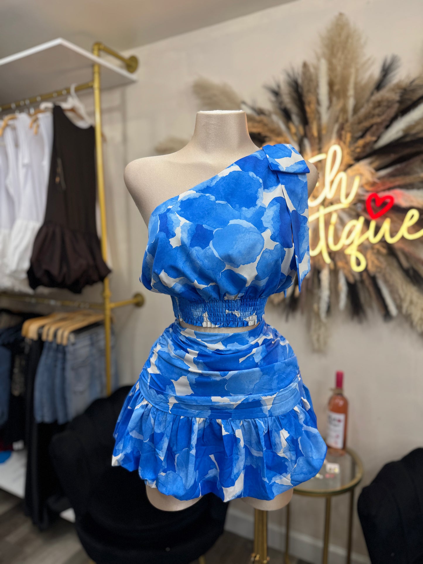 Aqua skirt set