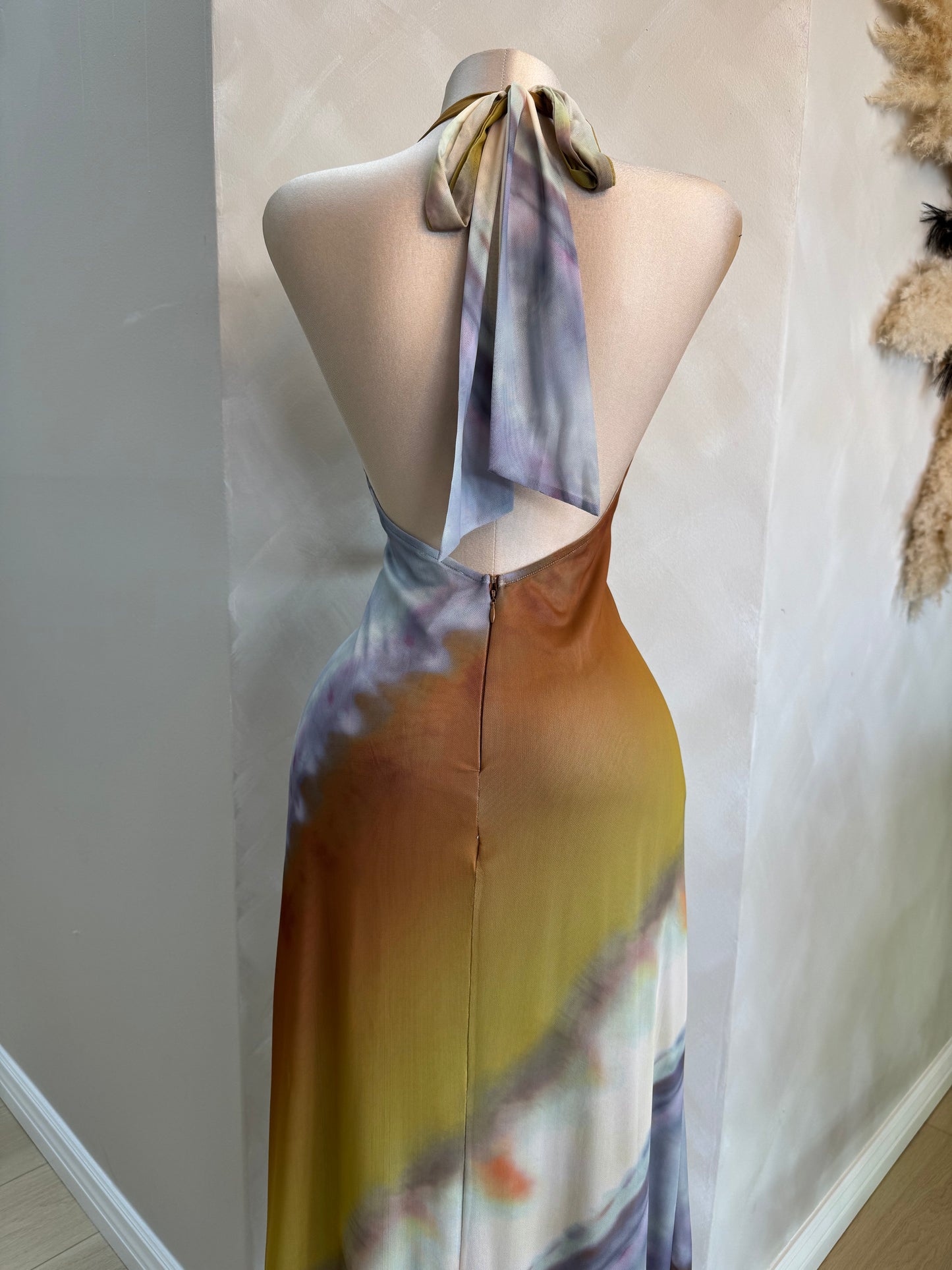 Fall sunset mesh dress