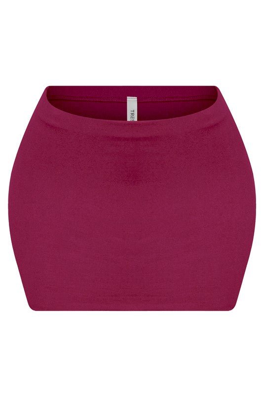 Burgundy medium length skirt