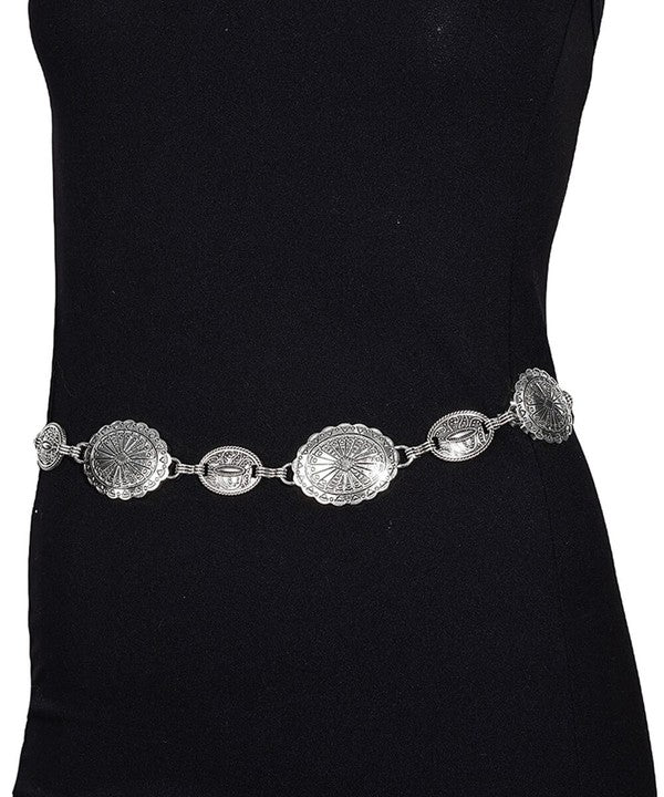 Silver western belt