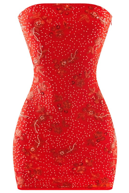Red romance sequin dress