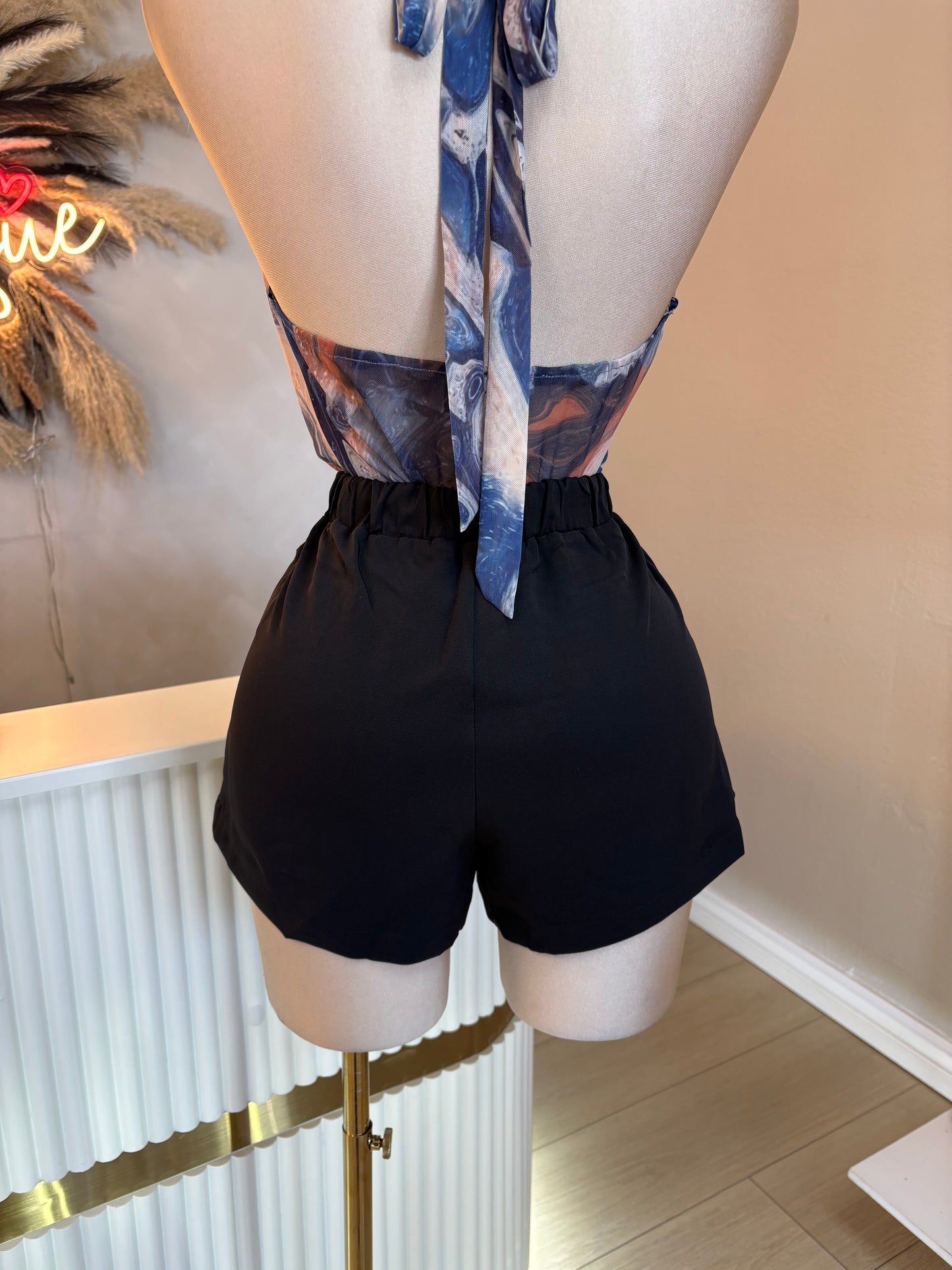 Black cargo skirt