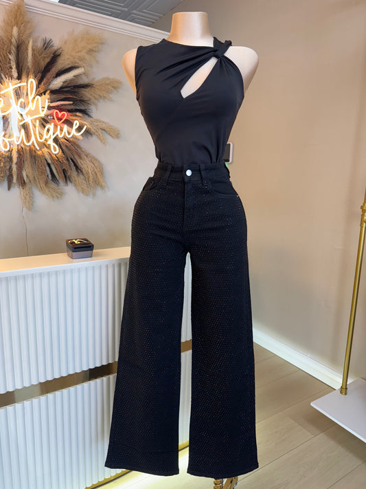 Black Rhinestone jeans
