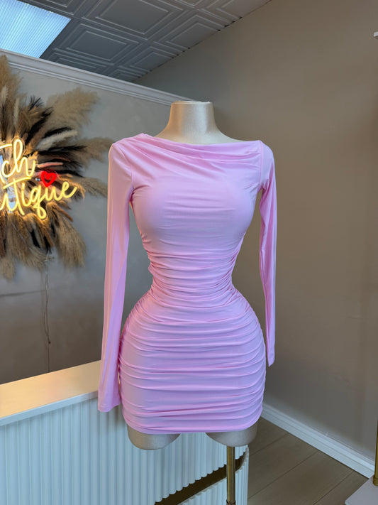 Pink long sleeve dress