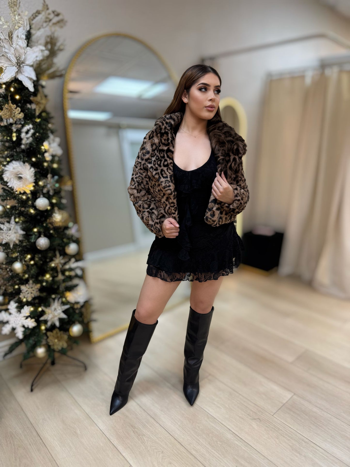 Black lace flowy dress